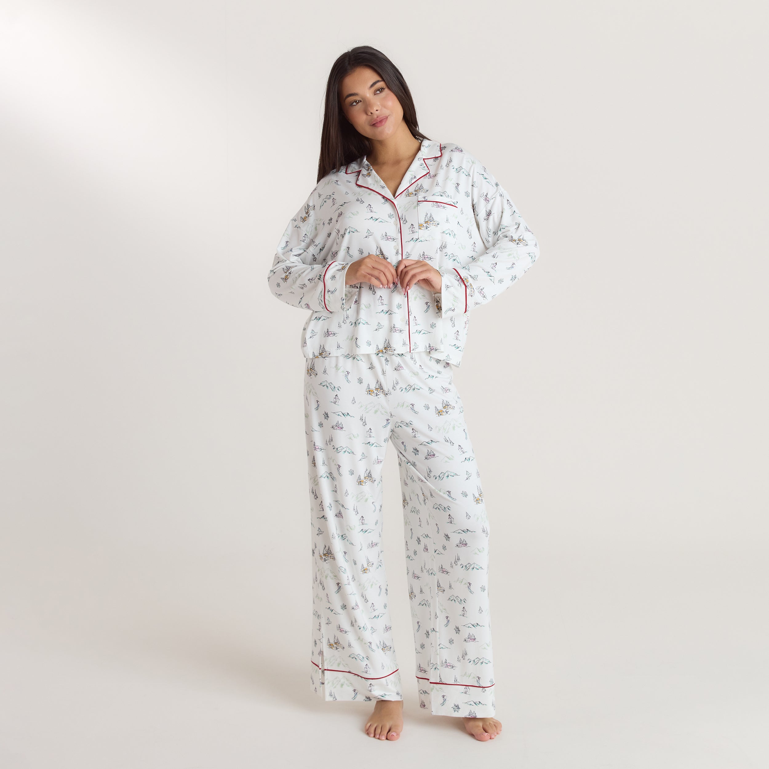 Alpine Dreams Pyjamahosen   - Ski Muster