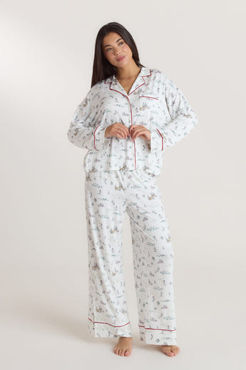 Alpine Dreams Pyjamahosen - Ski Muster