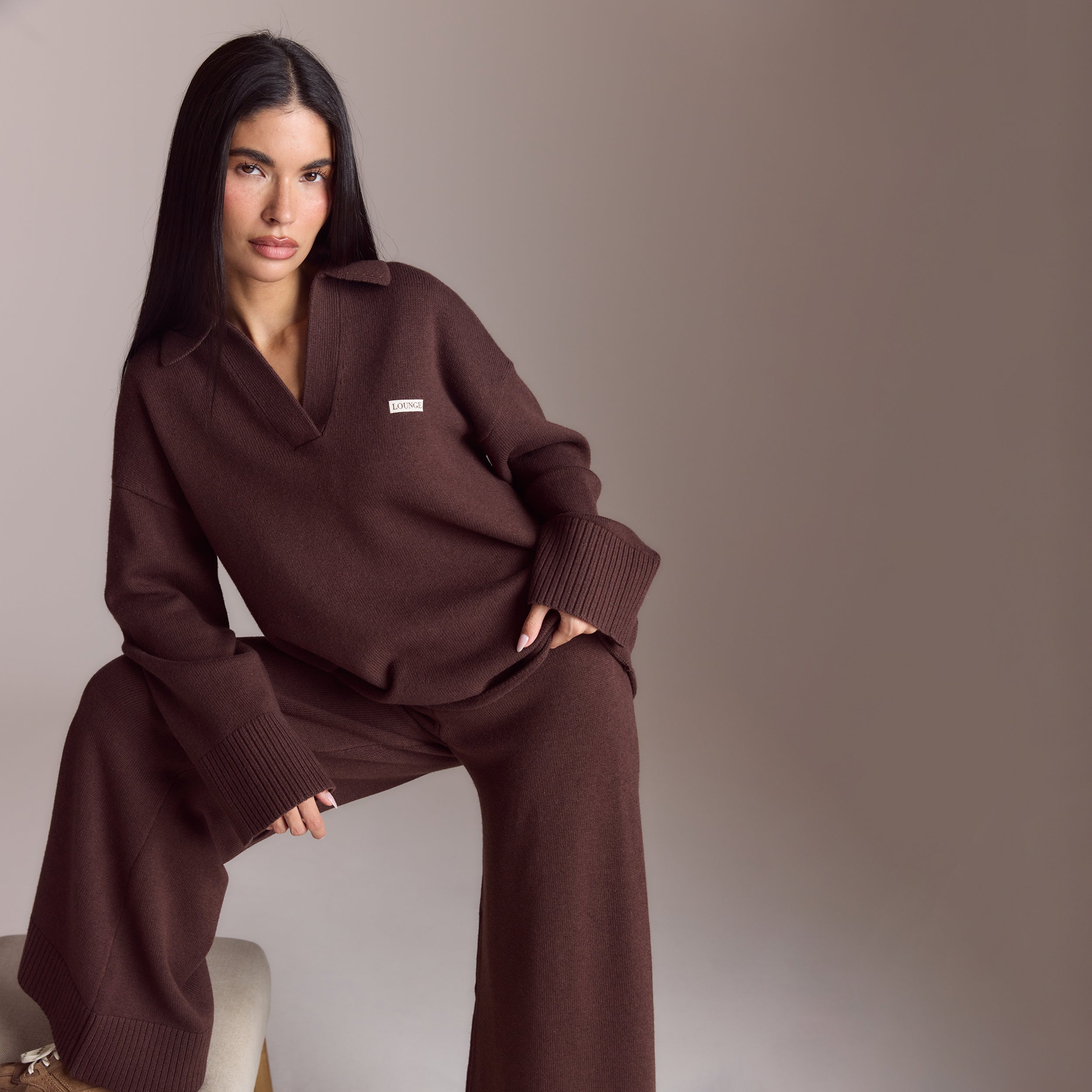 Knopfleister Pullover | Knopfleister Pullover - Schokolade