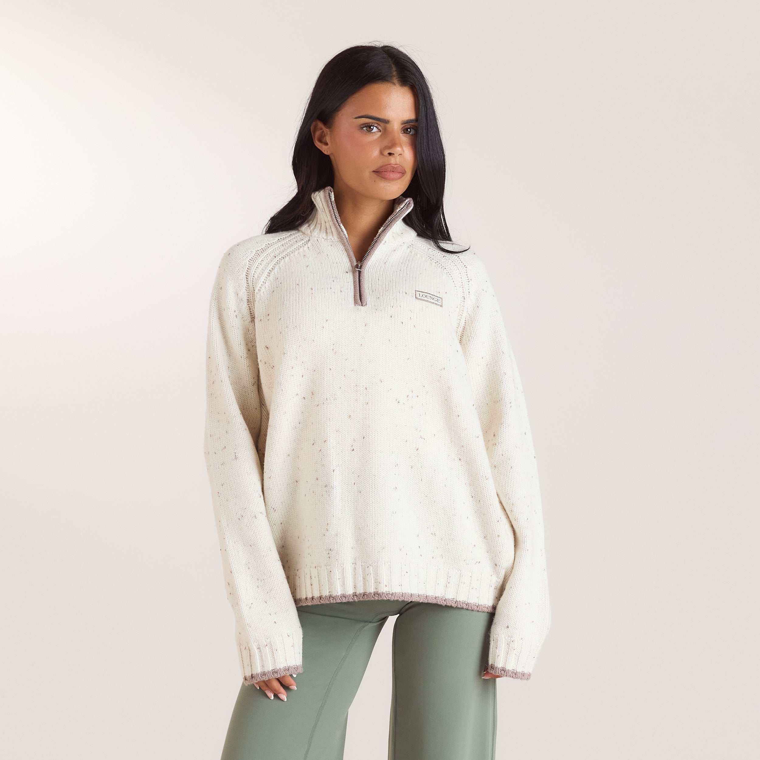 Strickpullover aus Wollmischung | Strickpullover aus Wollmischung - Crèmefarbe