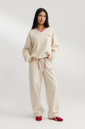 V-Neck Pullover - Haferflocken