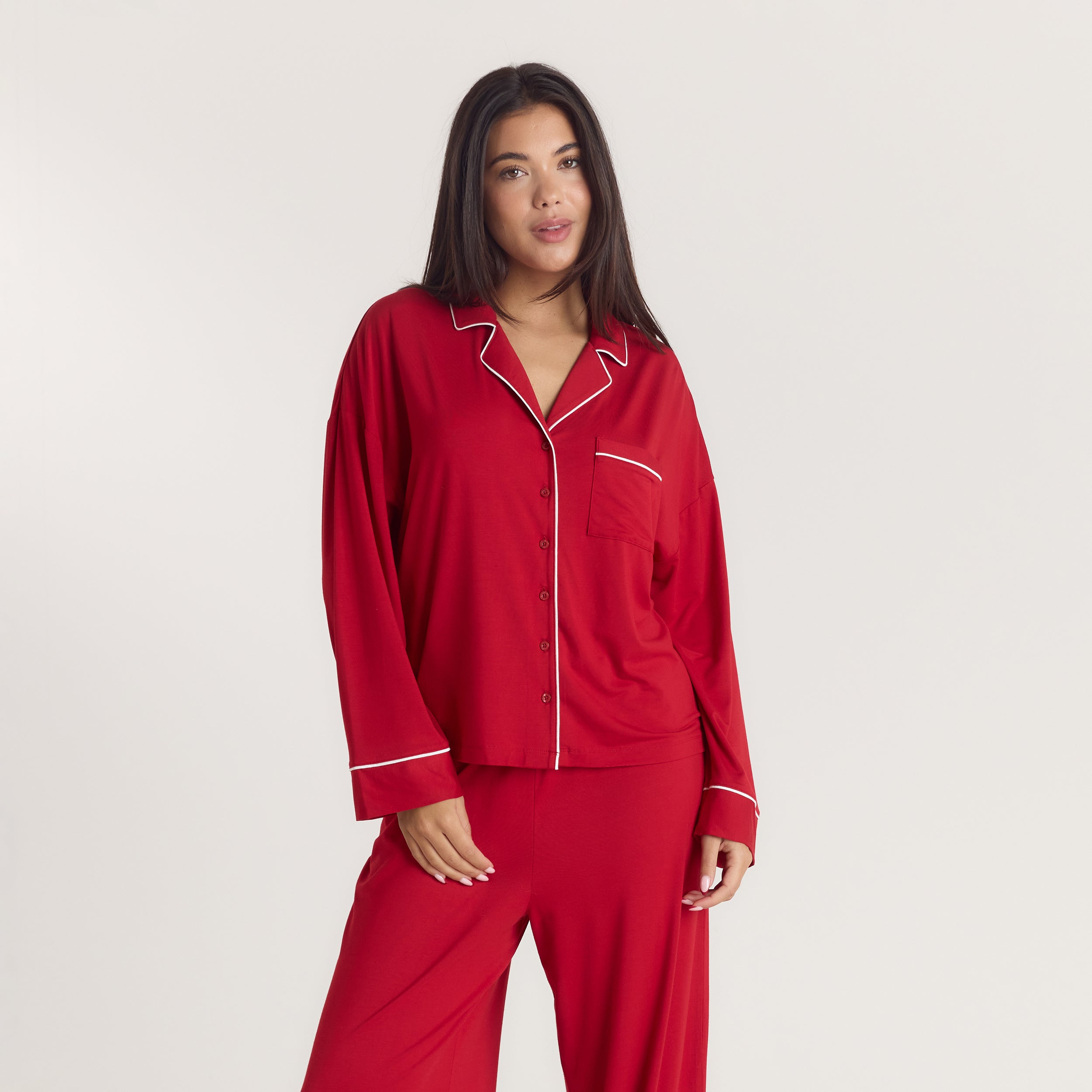 Alpine Dreams Pyjamahemd  - Rot