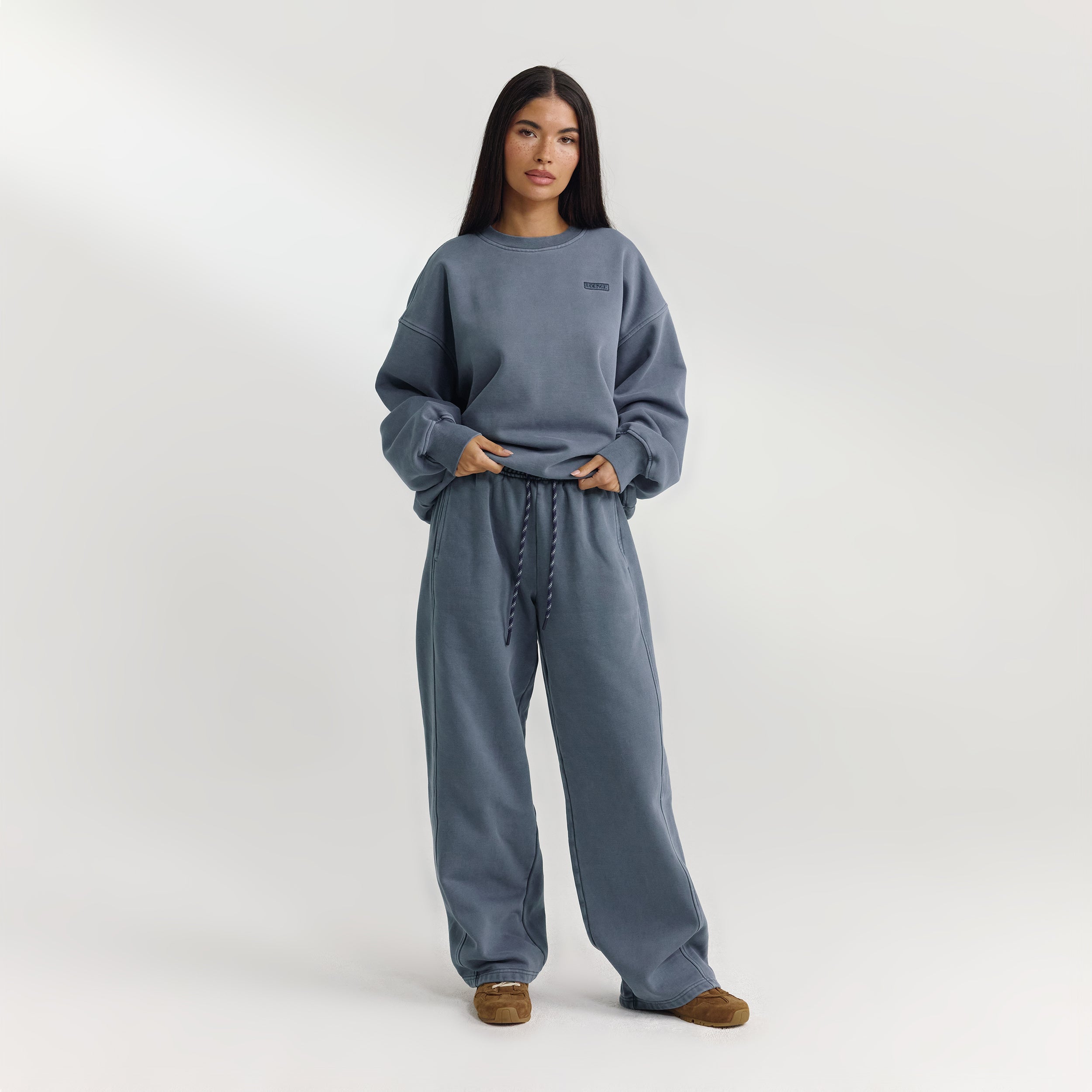 Oversized Pullover - Gewaschenes Blau alternate