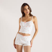 Modal Cami Pyjama-Oberteil - Weisses Obst