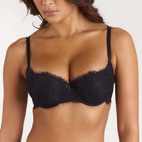 Spitzen-BH mit Extremem Push-Up - Schwarz