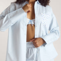 Bloom & Stripe Pyjamahemd - Blau