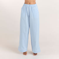 Texturierte Pyjamashorts aus Baumwoll - Blau