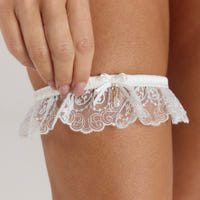 Brautstrumpfband - Weiss