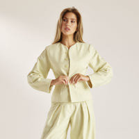 Strukturierte Jacke - Buttermilch