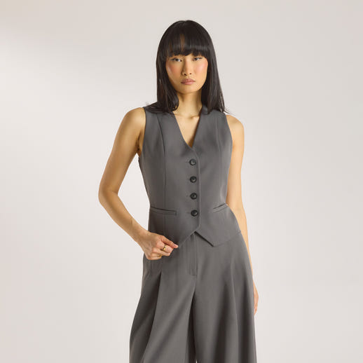 Tailored-Weste - Anthrazit