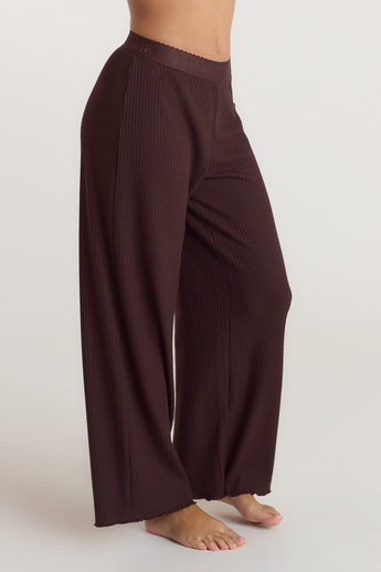 Soft Waffle Pyjama-Hose - Dunkle Schokolade