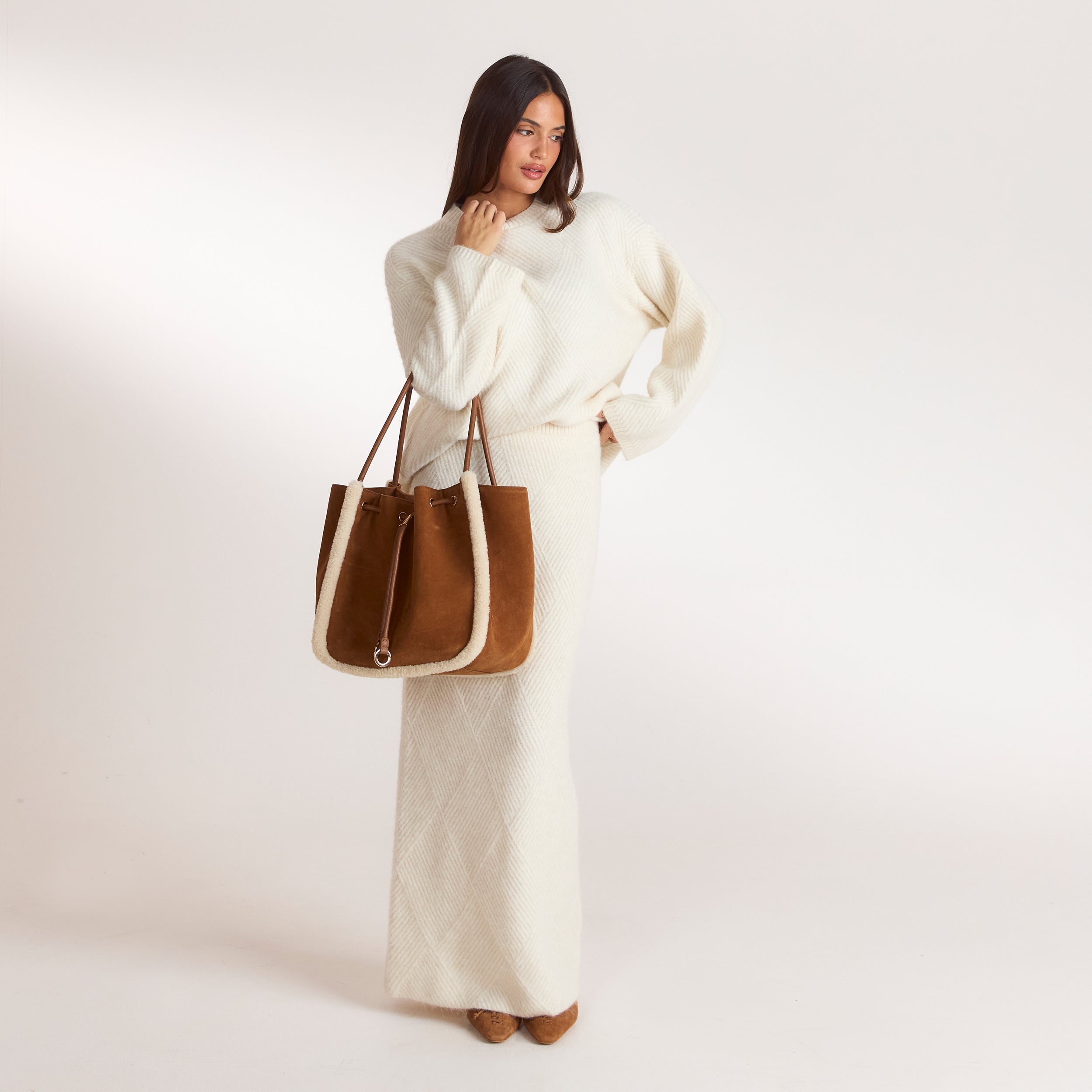 Clem Schultertasche | Clem Schultertasche - Kastanienfarbe
