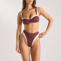 Monaco Bandeau Bikini-Oberteil - Pflaume
