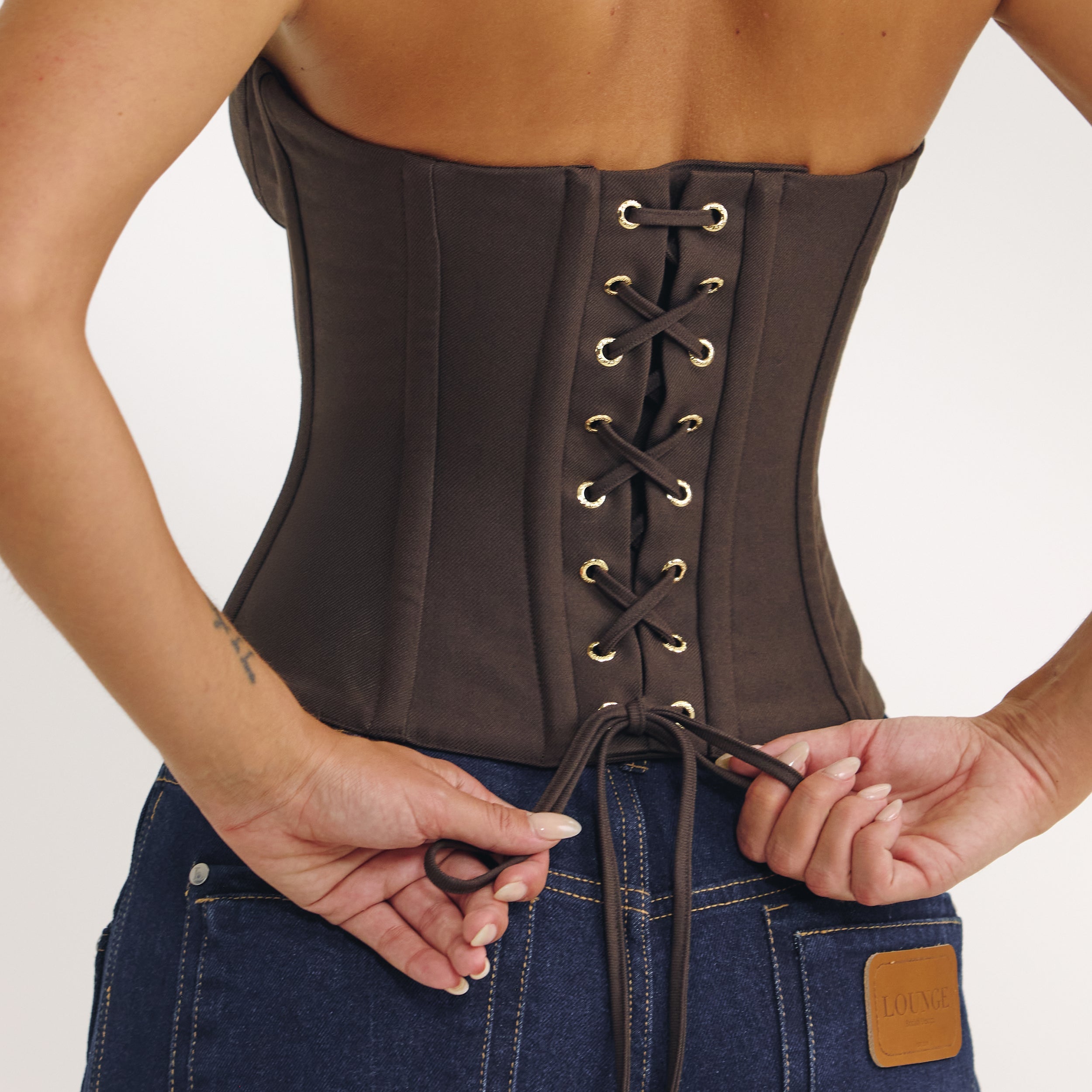Bandeau-Korsett | Bandeau-Korsett - Dunkelbraun