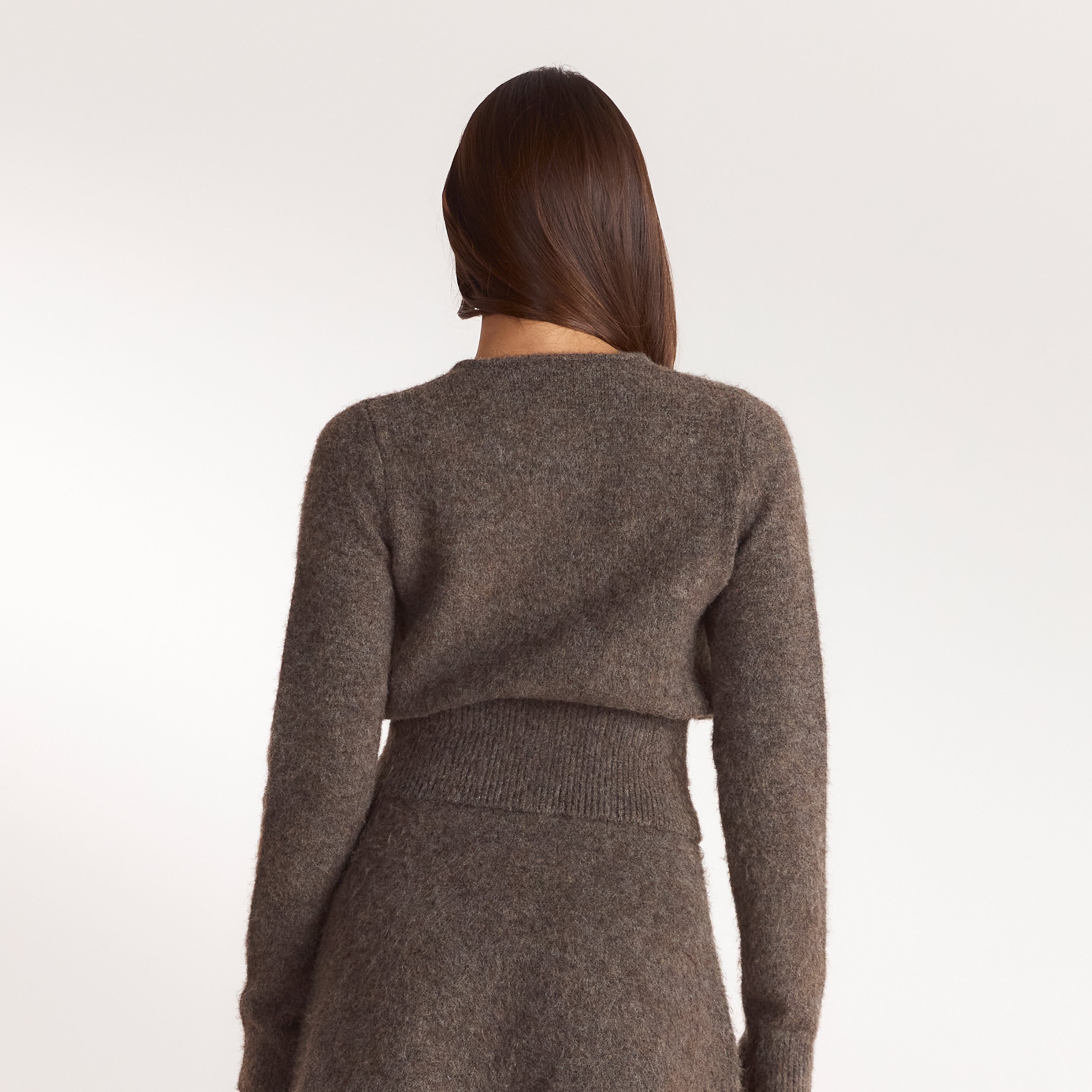 Tailierte Strickjacke - Aschbraun alternate