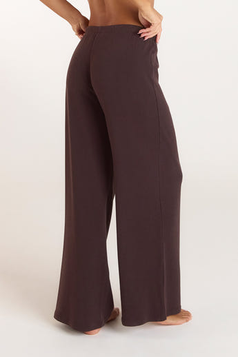 Geripptes Pyjamahose - Dunkle Schokolade alternate