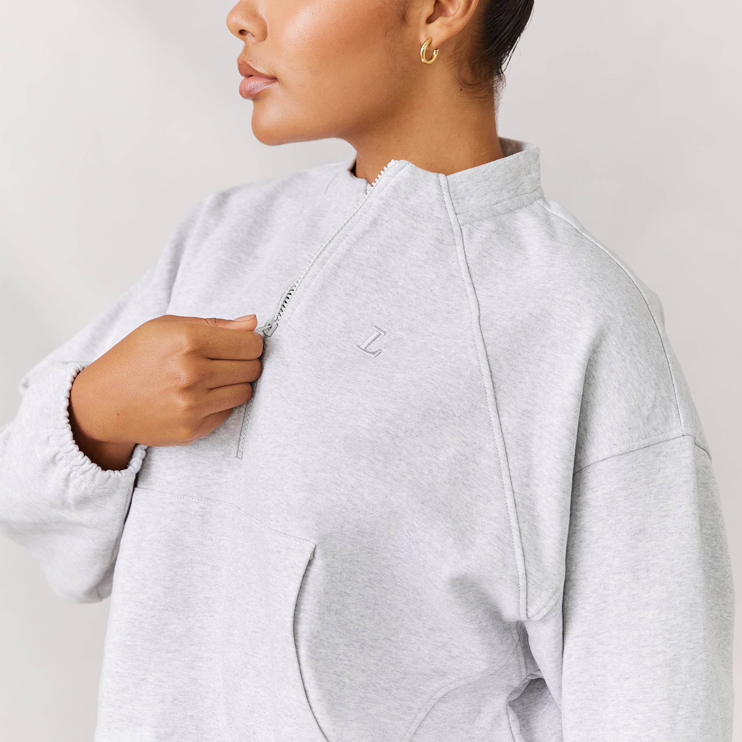 Varsity Pullover mit Viertel-Zip | Amber, M