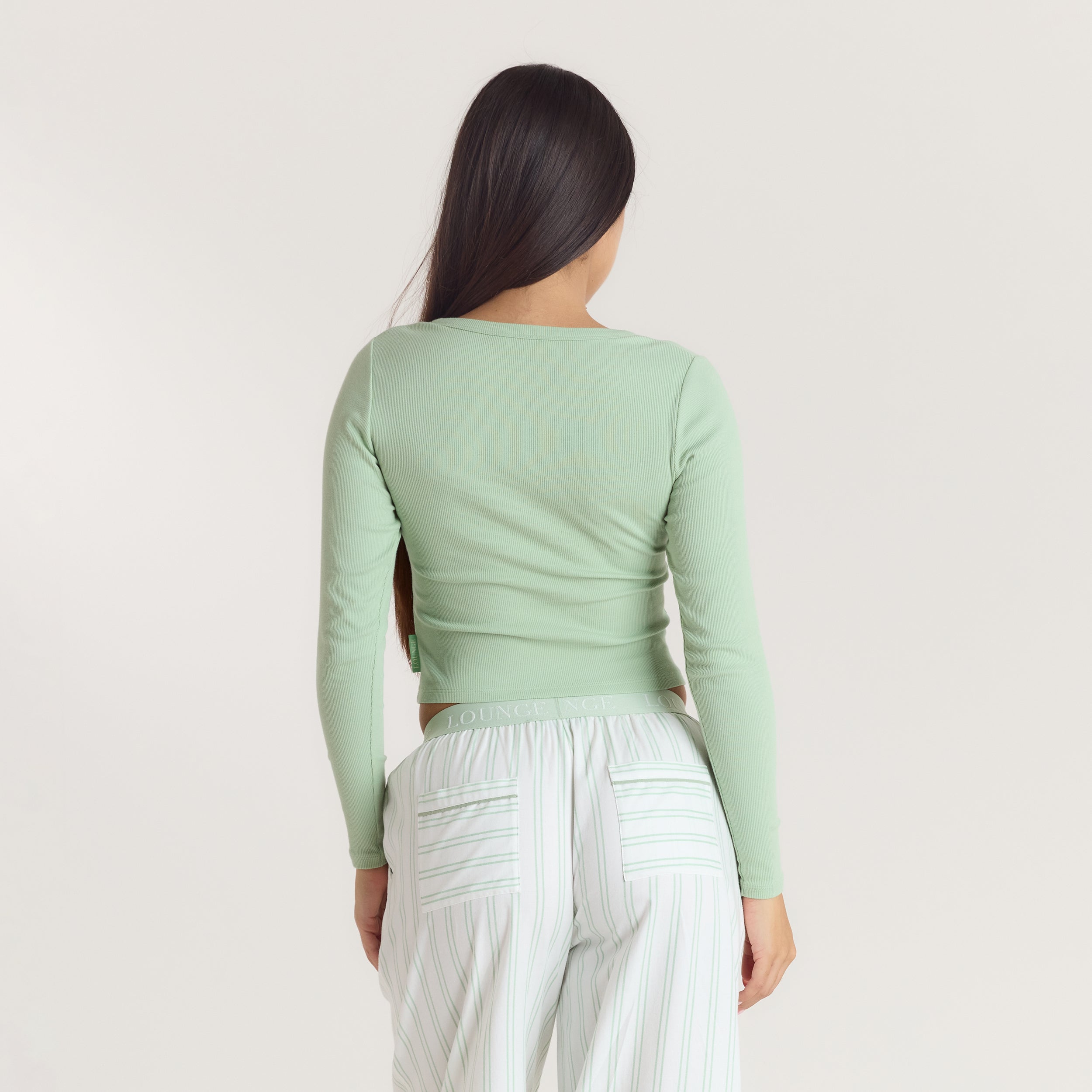 Mistletoe Henley Pyjamahemd - Salbei alternate