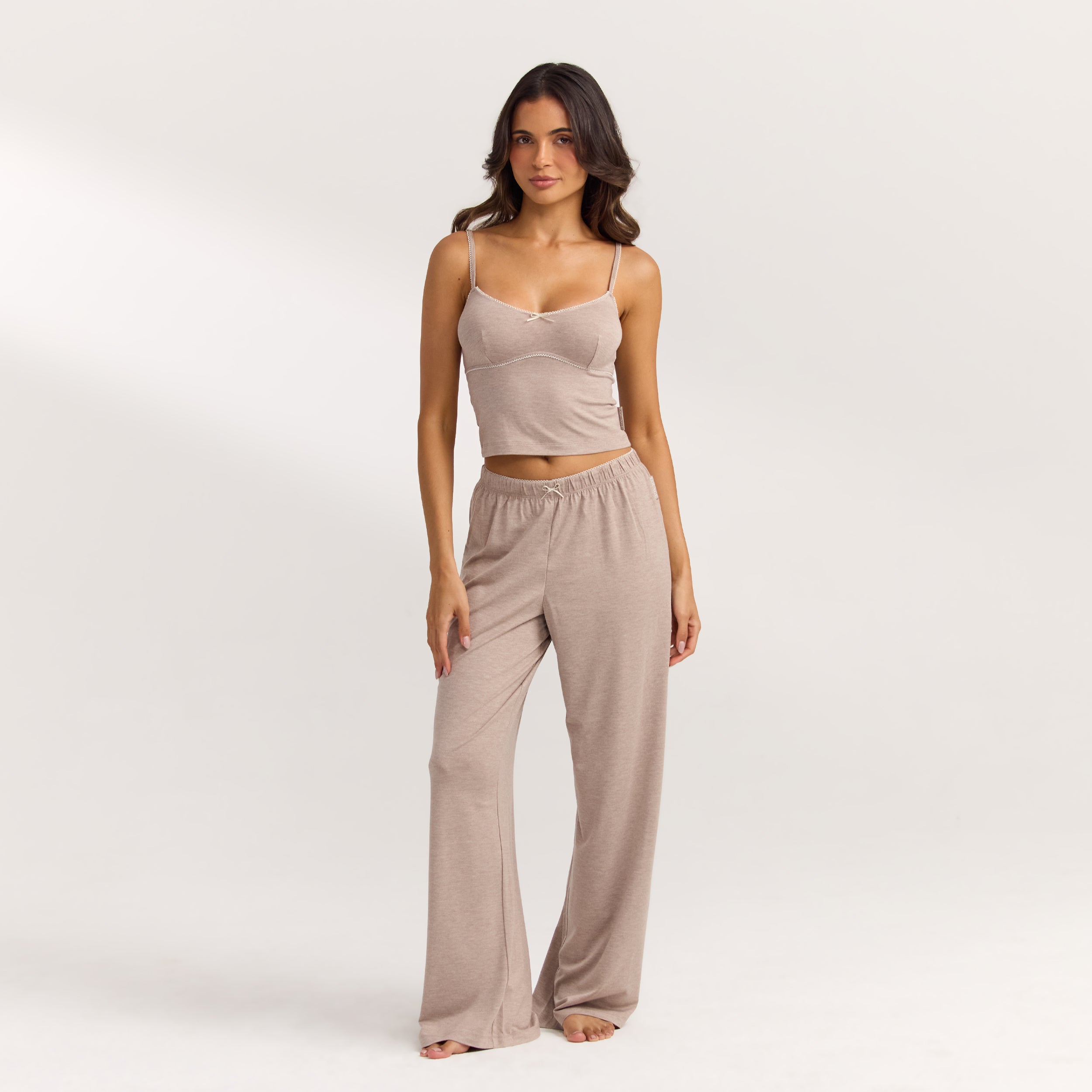 Modal Pyjama Hosen | Modal Pyjama Hosen - Braune Melange