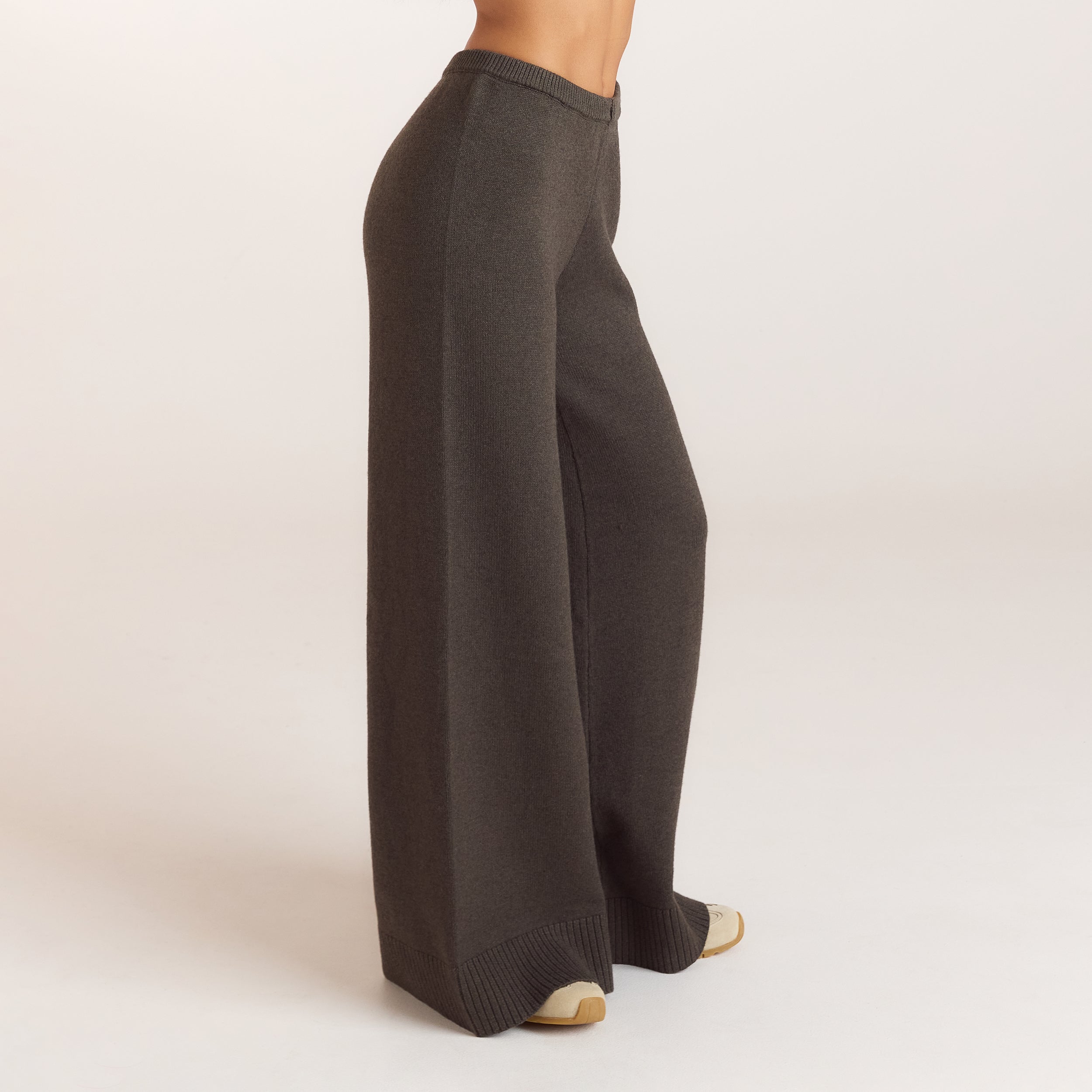 Strickhose mit weitem Bein - Moosgrün alternate