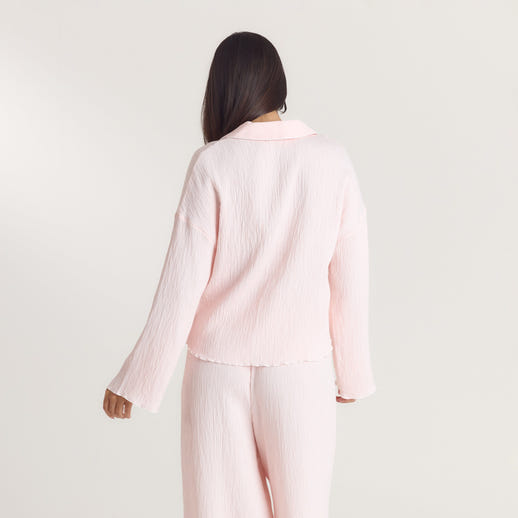 Crinkle Pyjamahemd - Rosa alternate