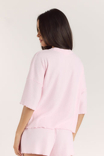 Soft Waffle Pyjama-Top - Rosa alternate