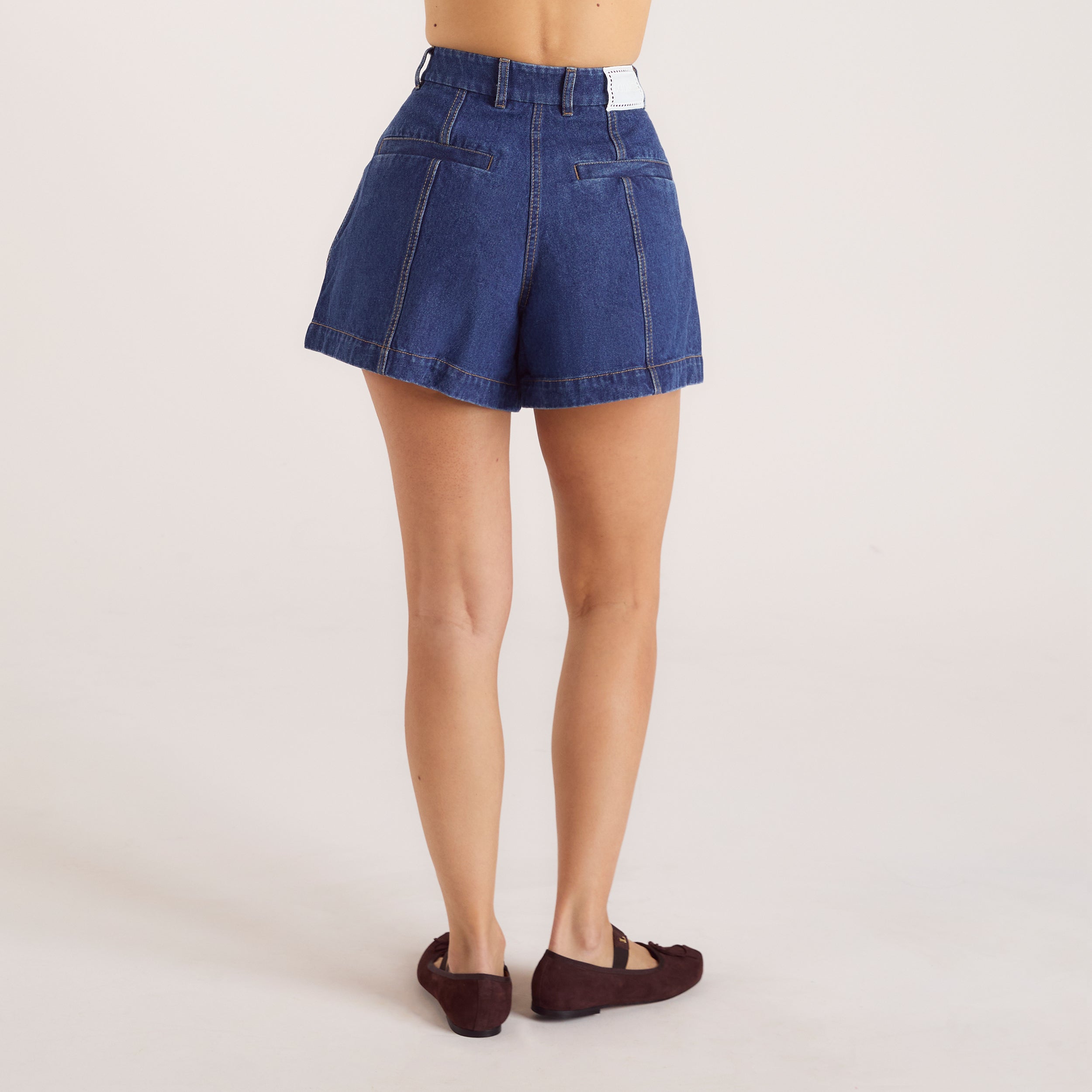 Jeansshorts mit Weitem Saum - Blau alternate