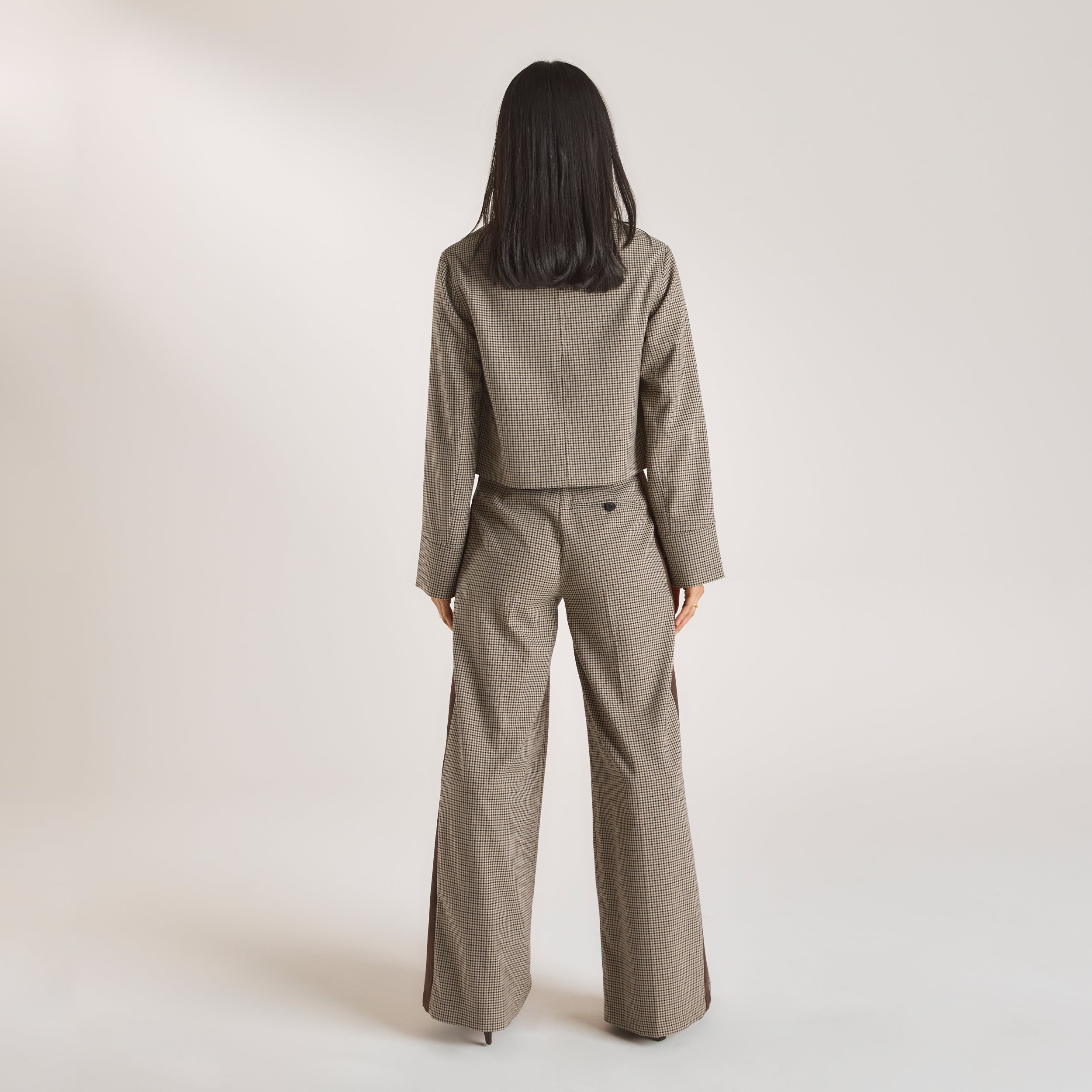 Hahnentrittmuster-Jacke | Hahnentrittmuster-Jacke - Braun