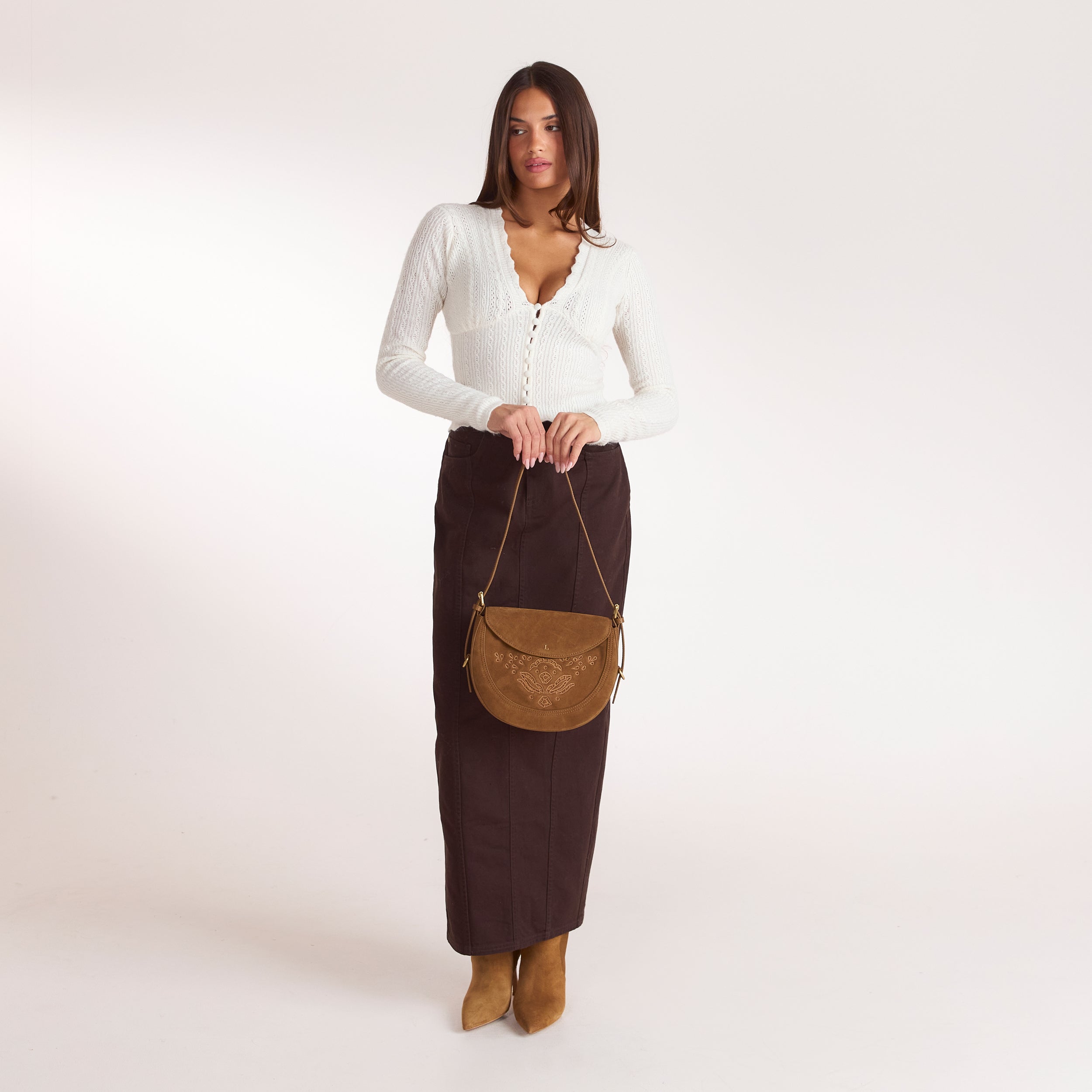 Talia Ledertasche | Talia Ledertasche - Braun