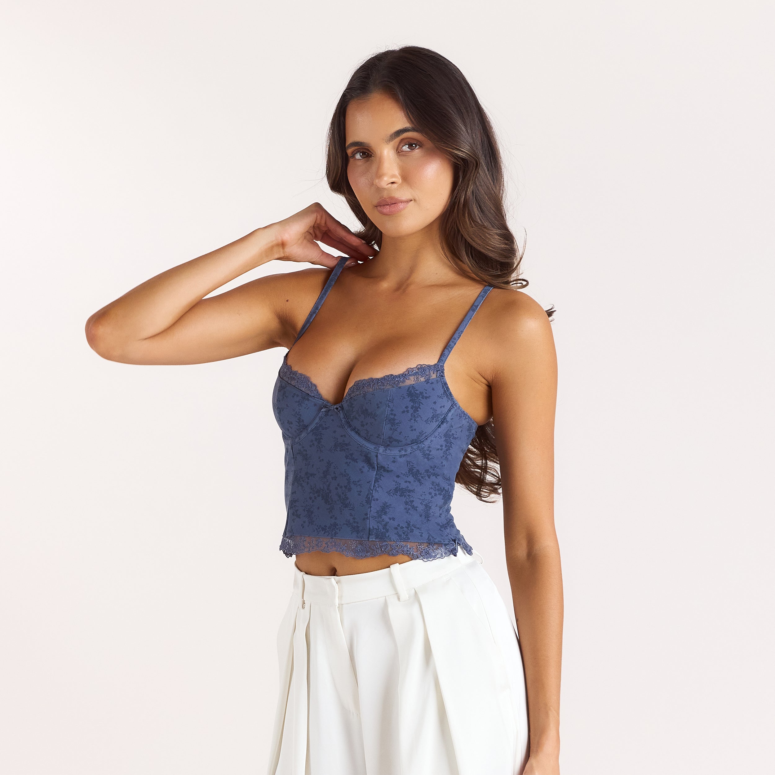 Cami-Top mit Bügeln | Cami-Top mit Bügeln - Marineblau