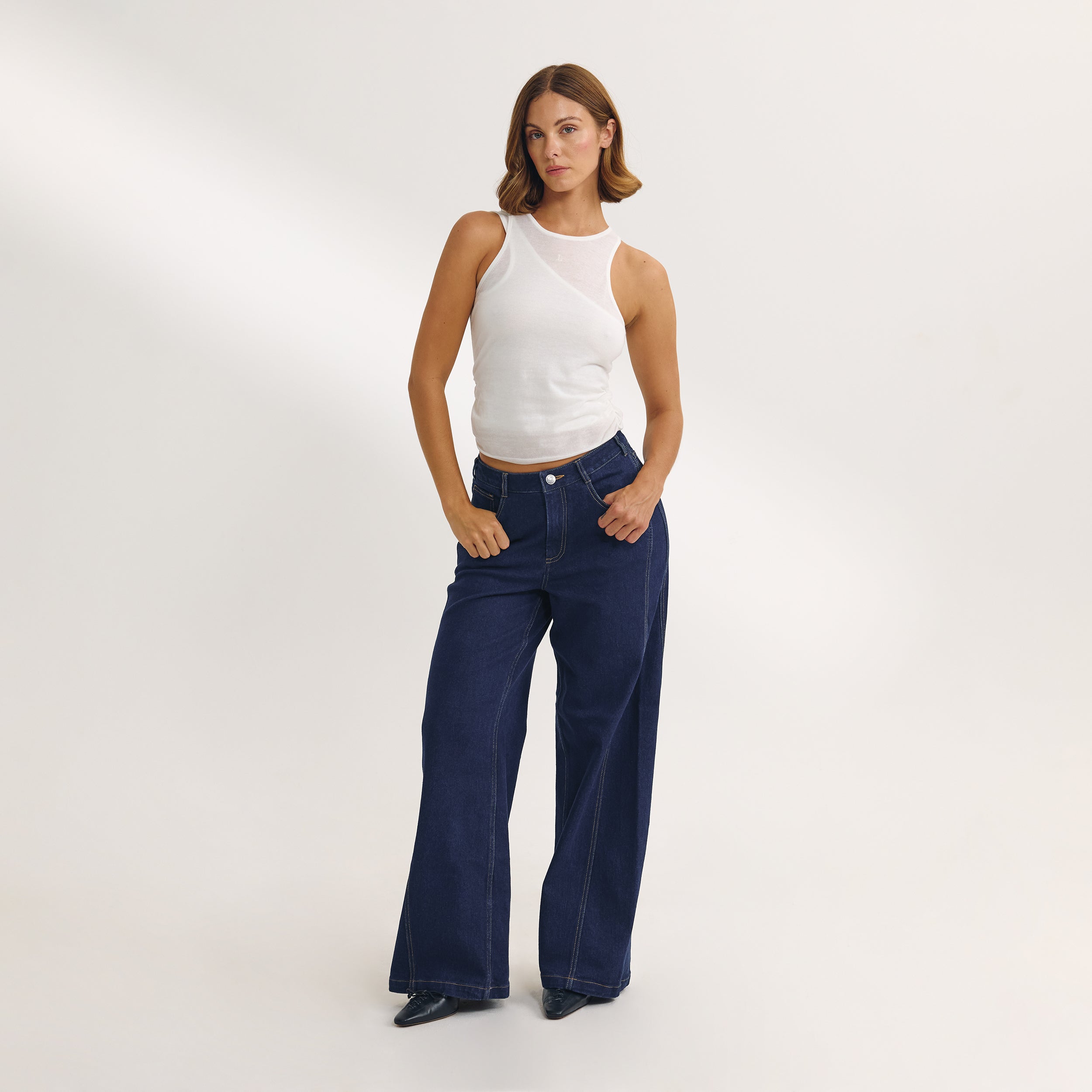 Mehrlagiges Tanktop | Mehrlagiges Tanktop - Weiss