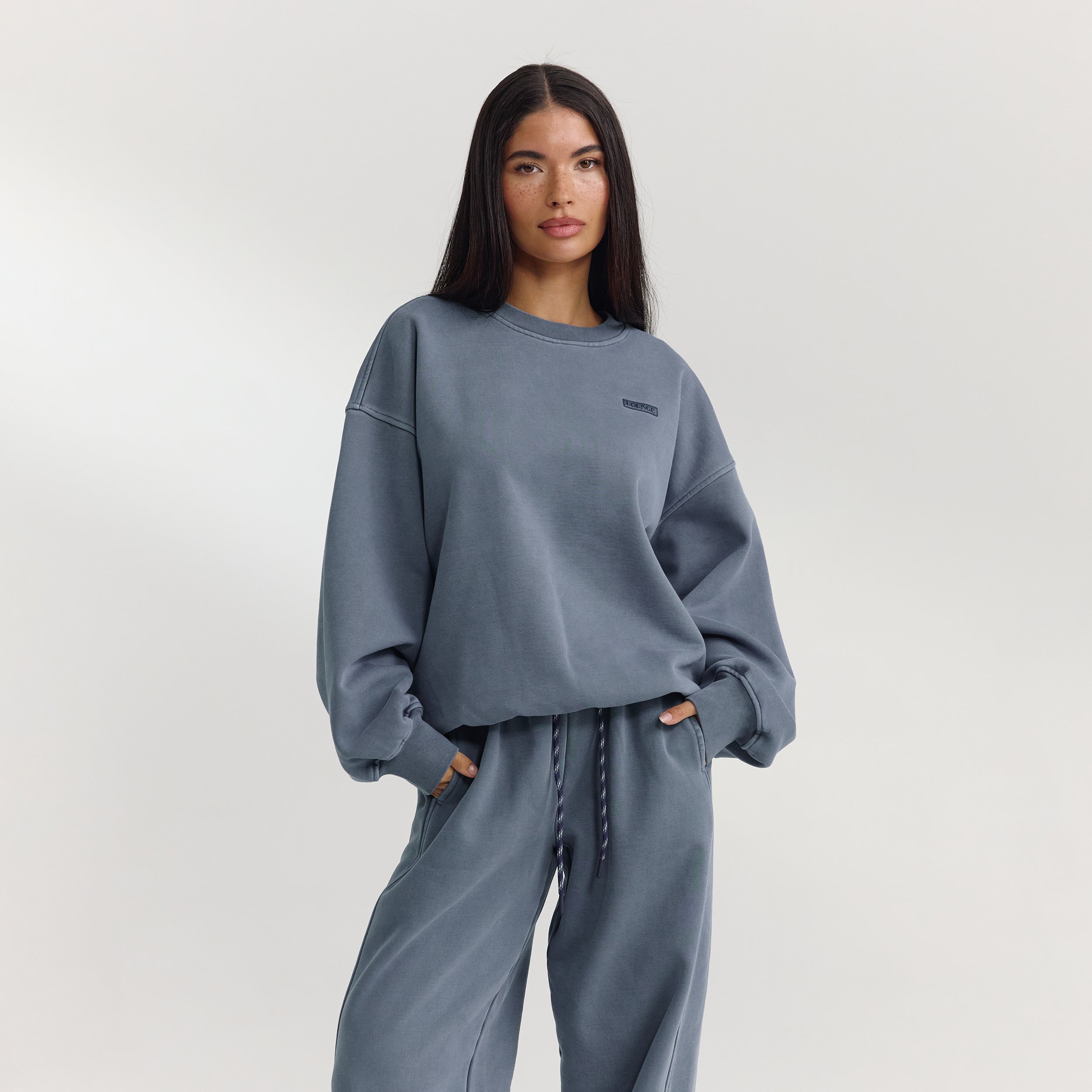 Oversized Pullover - Gewaschenes Blau