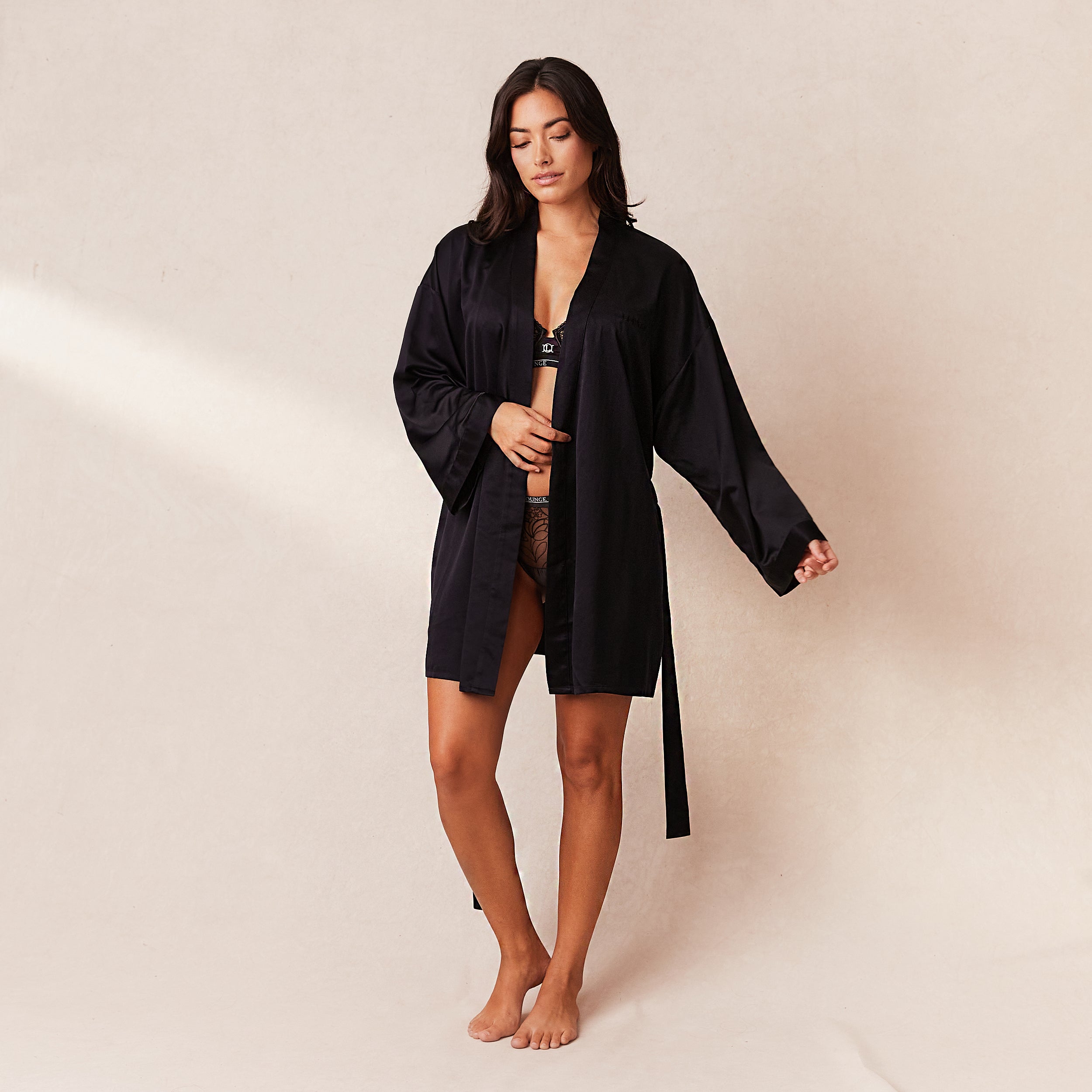 Signature Satin-Morgenmantel | Samaria, XS-S