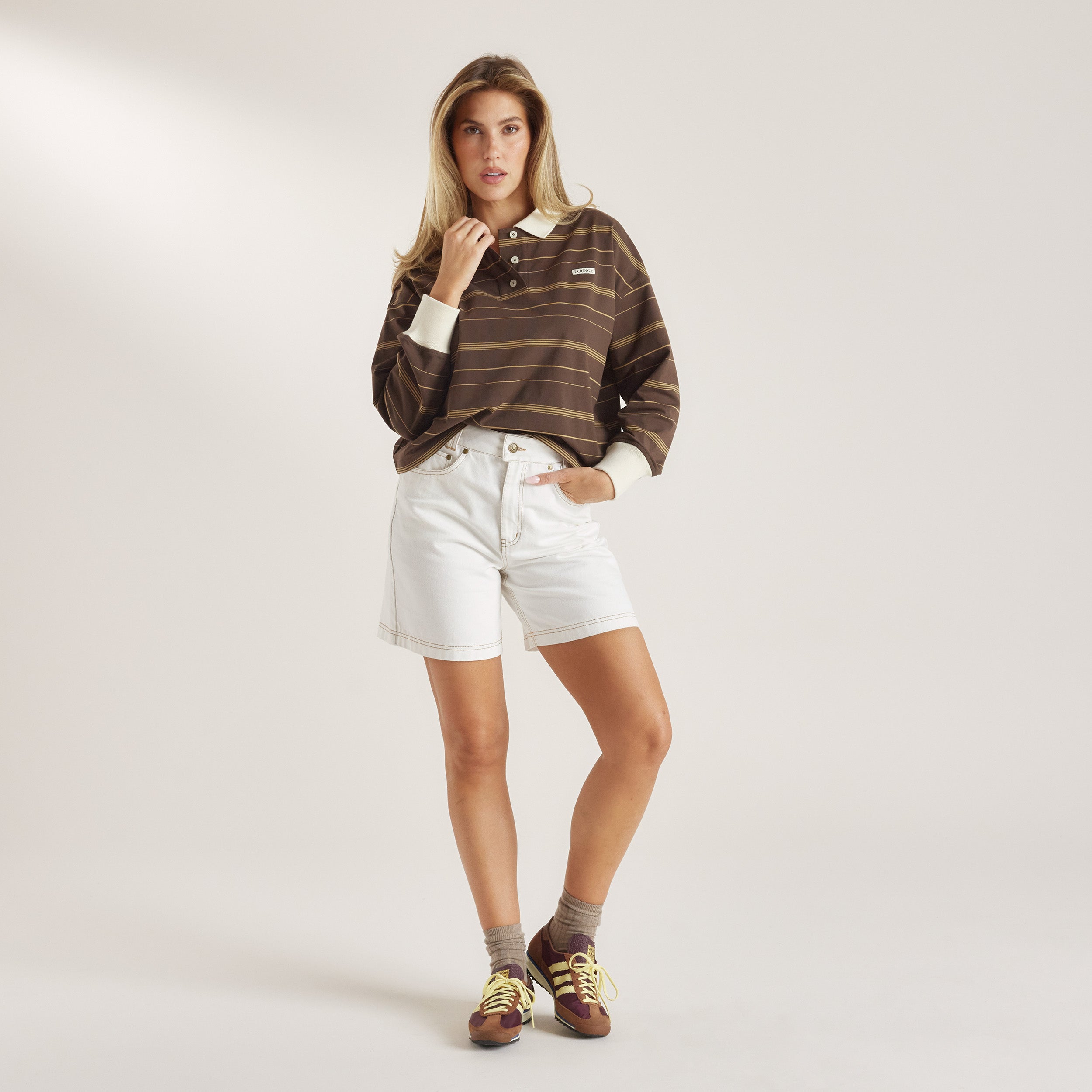 Longline Jeansshorts | Longline Jeansshorts - Weiss