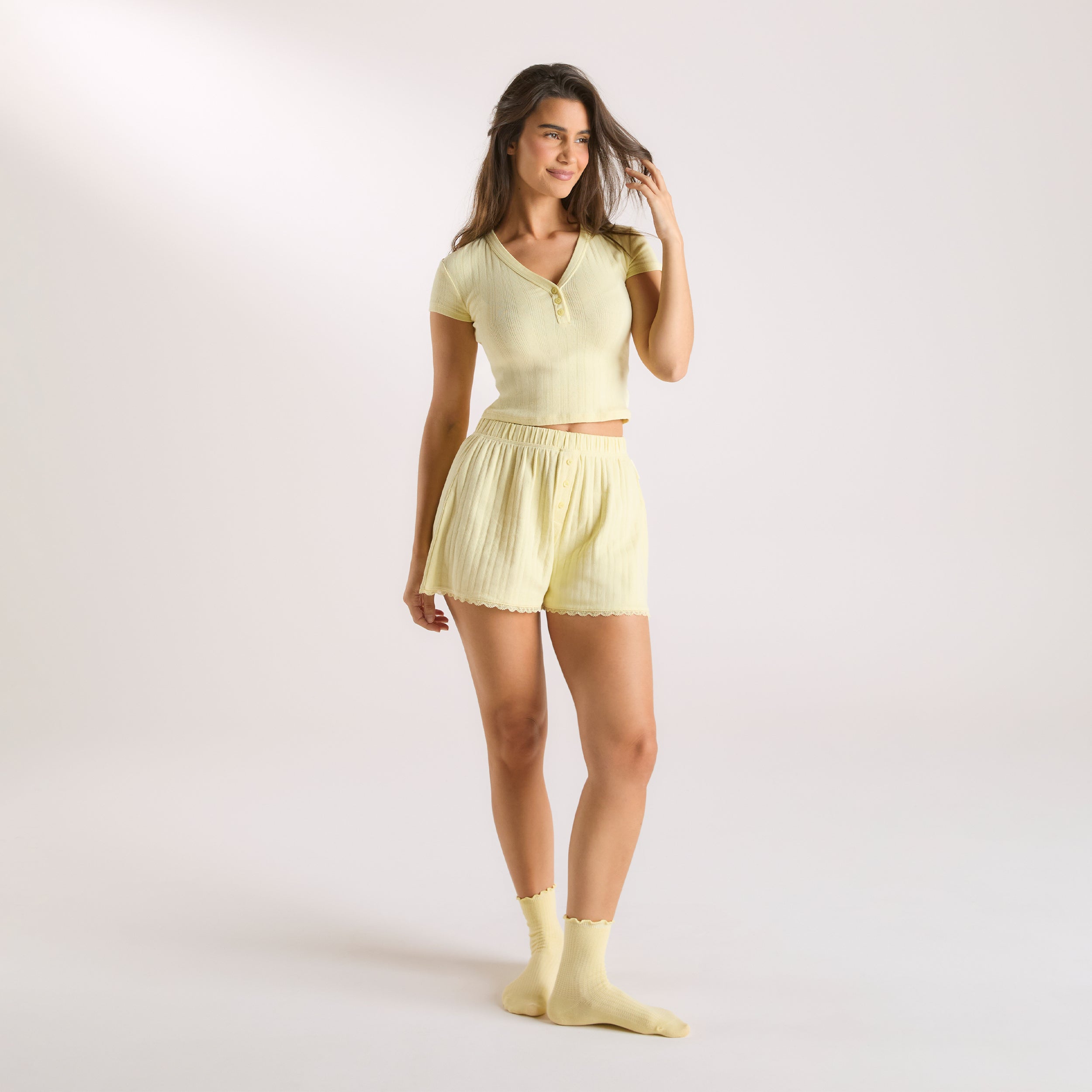 Pointelle Pyjama-Shorts | Pointelle Pyjama-Shorts - Butterblume