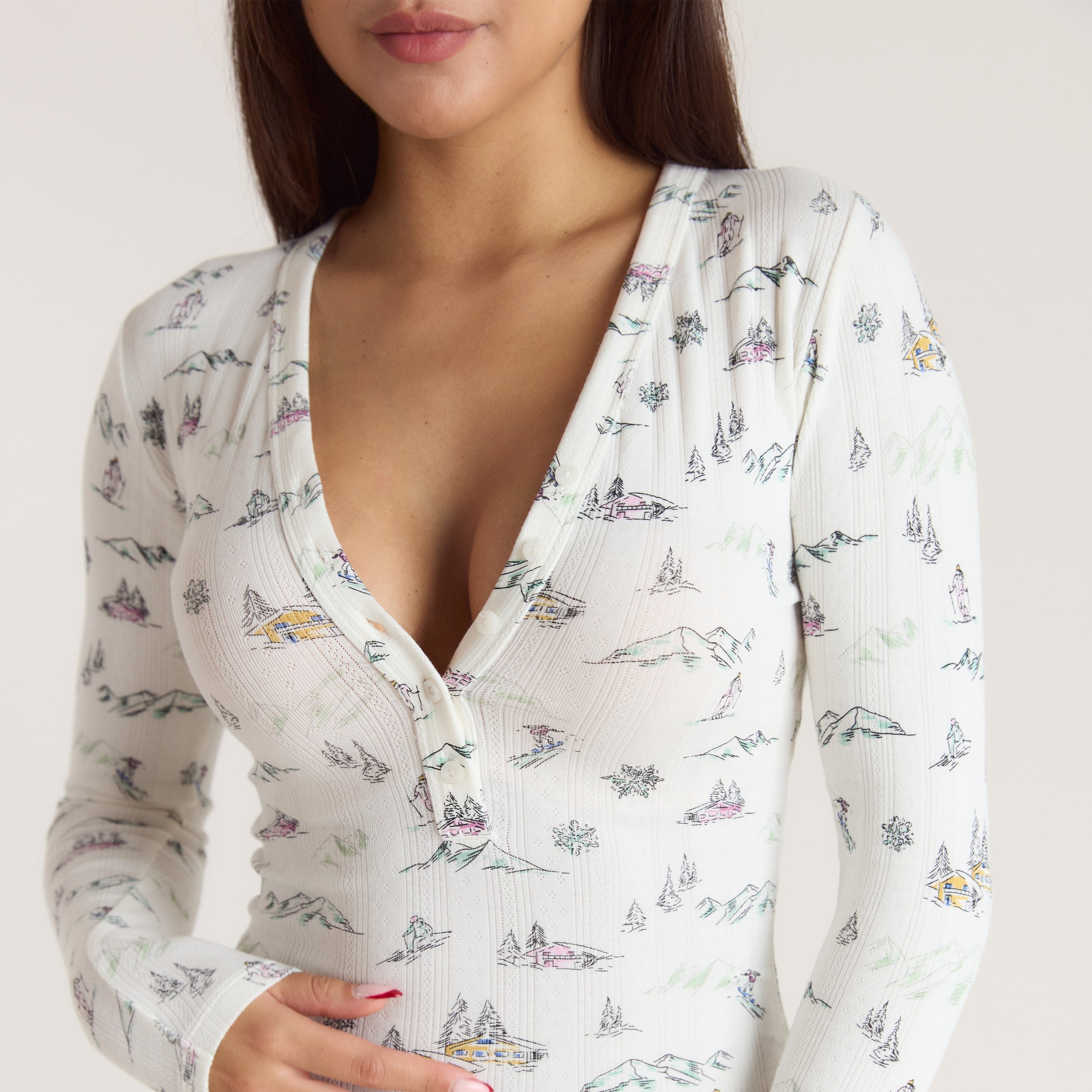 Alpine Dreams Pointelle Einteiler | Alpine Dreams Pointelle Einteiler - Ski Muster