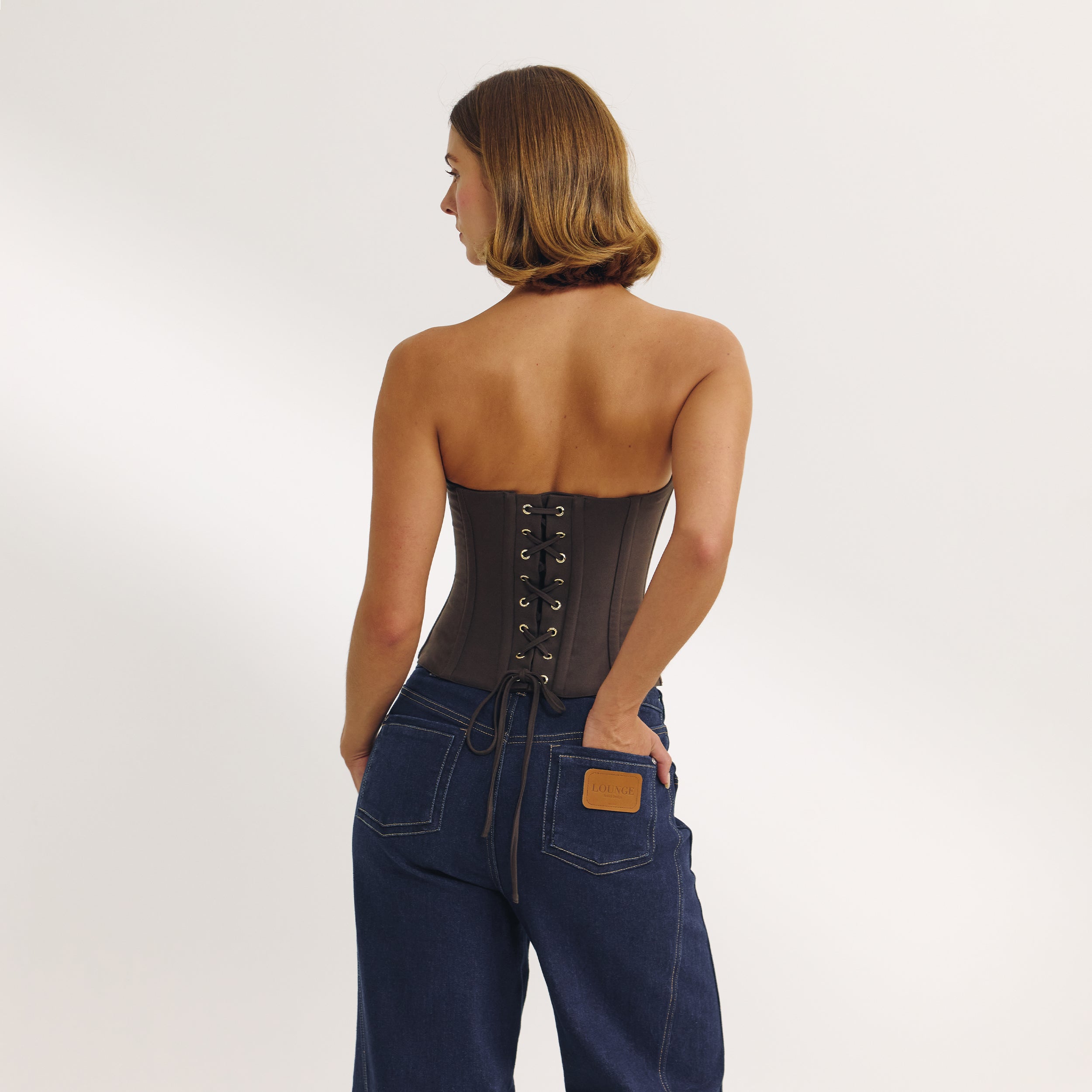 Bandeau-Korsett | Bandeau-Korsett - Dunkelbraun