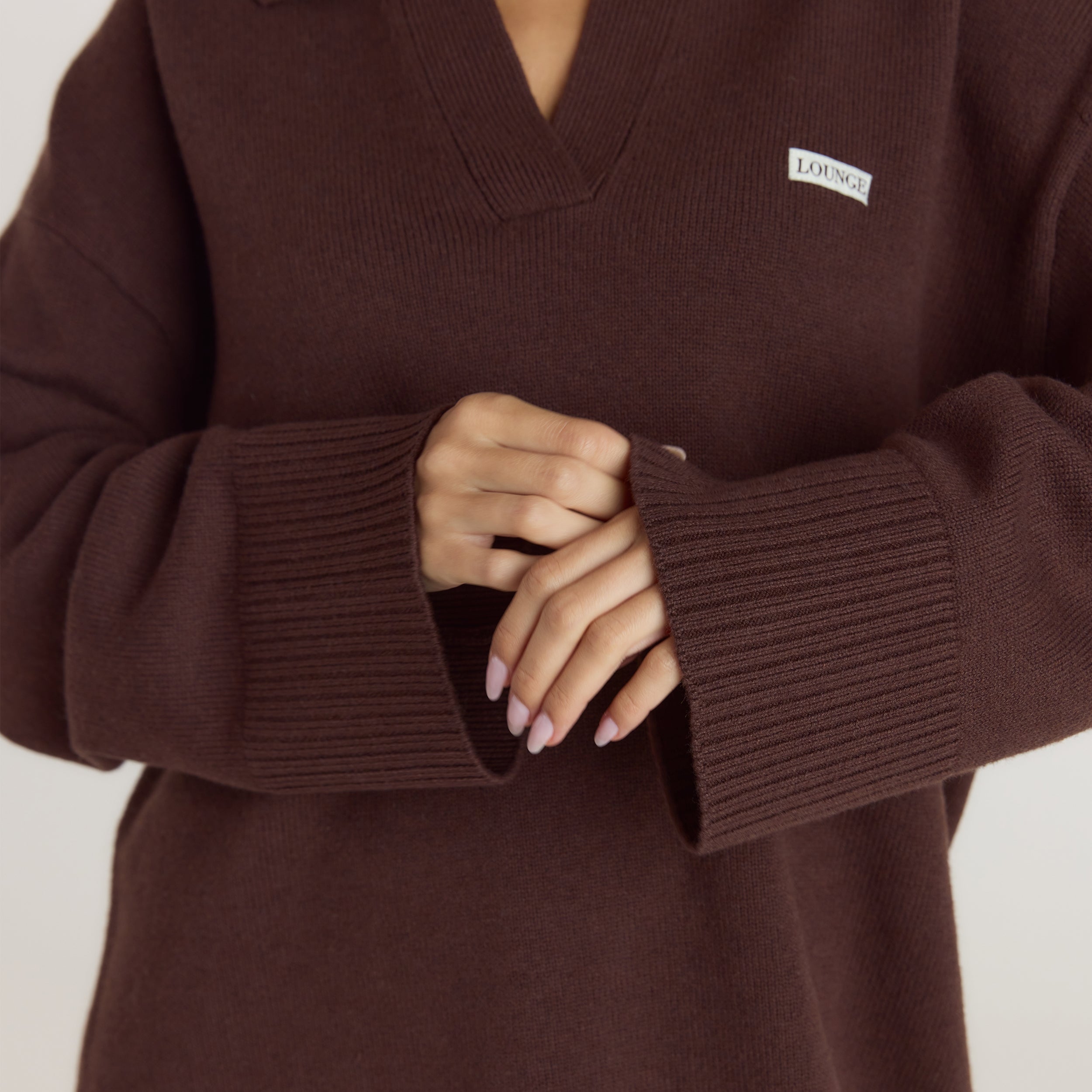 Knopfleister Pullover | Knopfleister Pullover - Schokolade