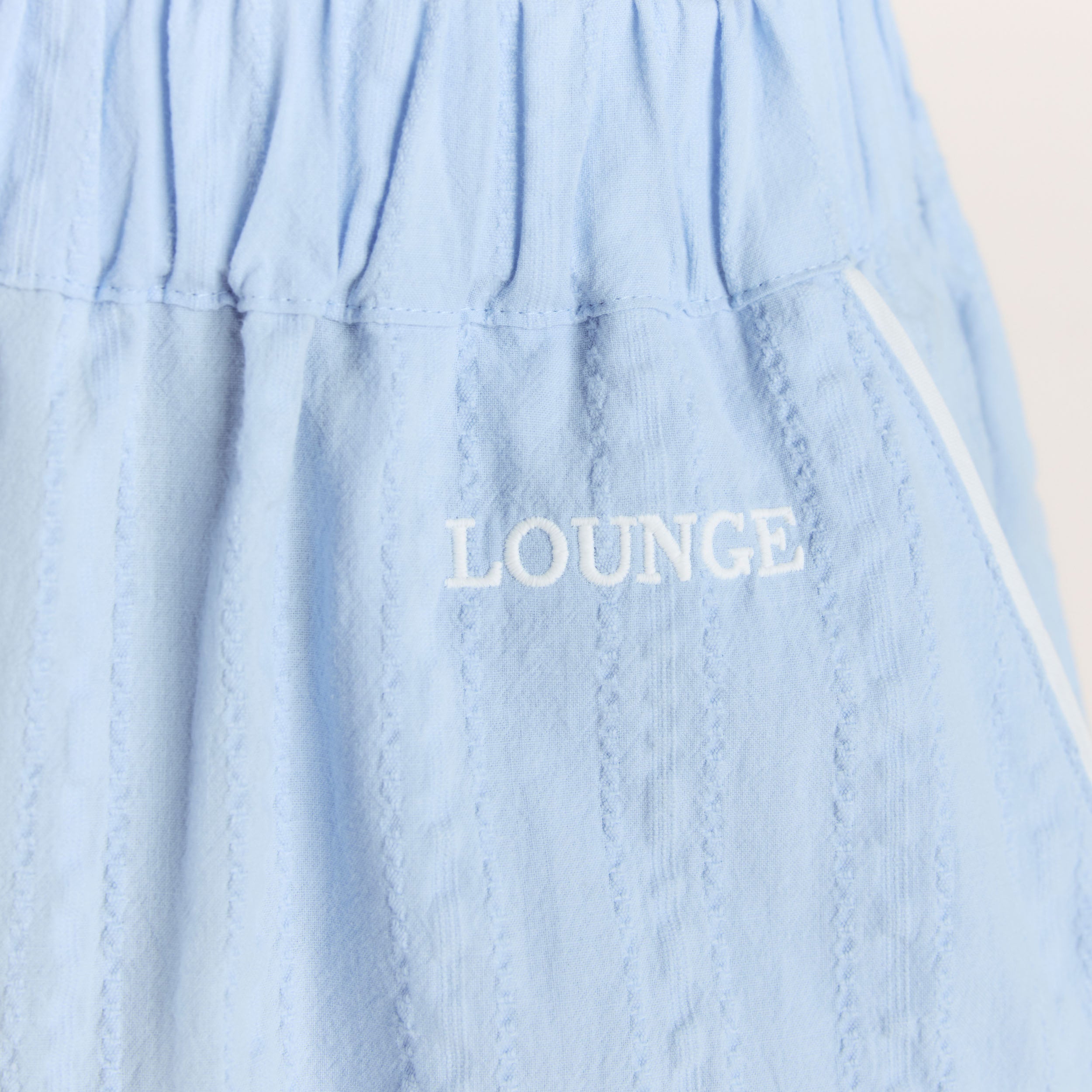 Texturierte Pyjamashorts aus Baumwoll | Texturierte Pyjamashorts aus Baumwoll - Blau