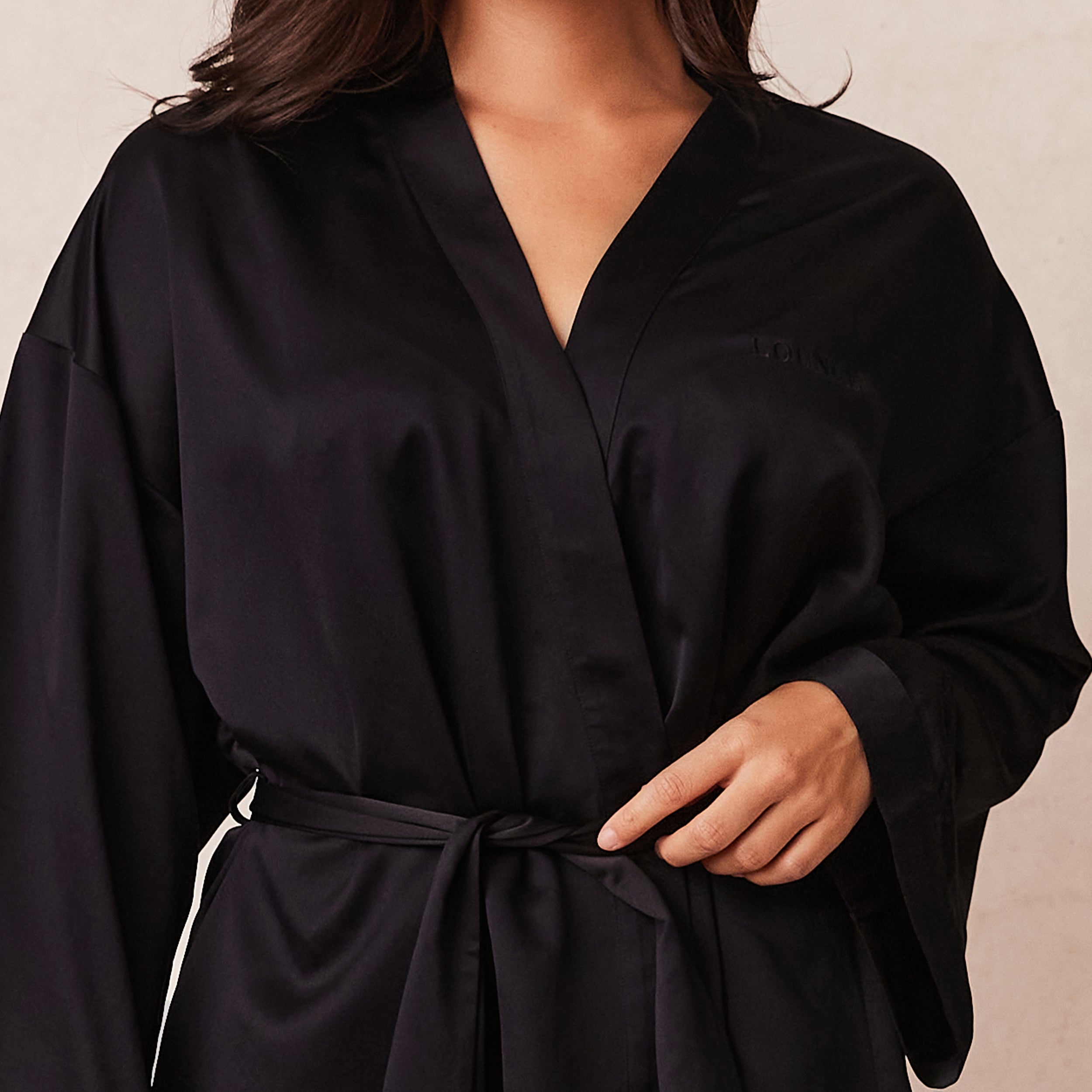 Signature Satin-Morgenmantel | Samaria, XS-S