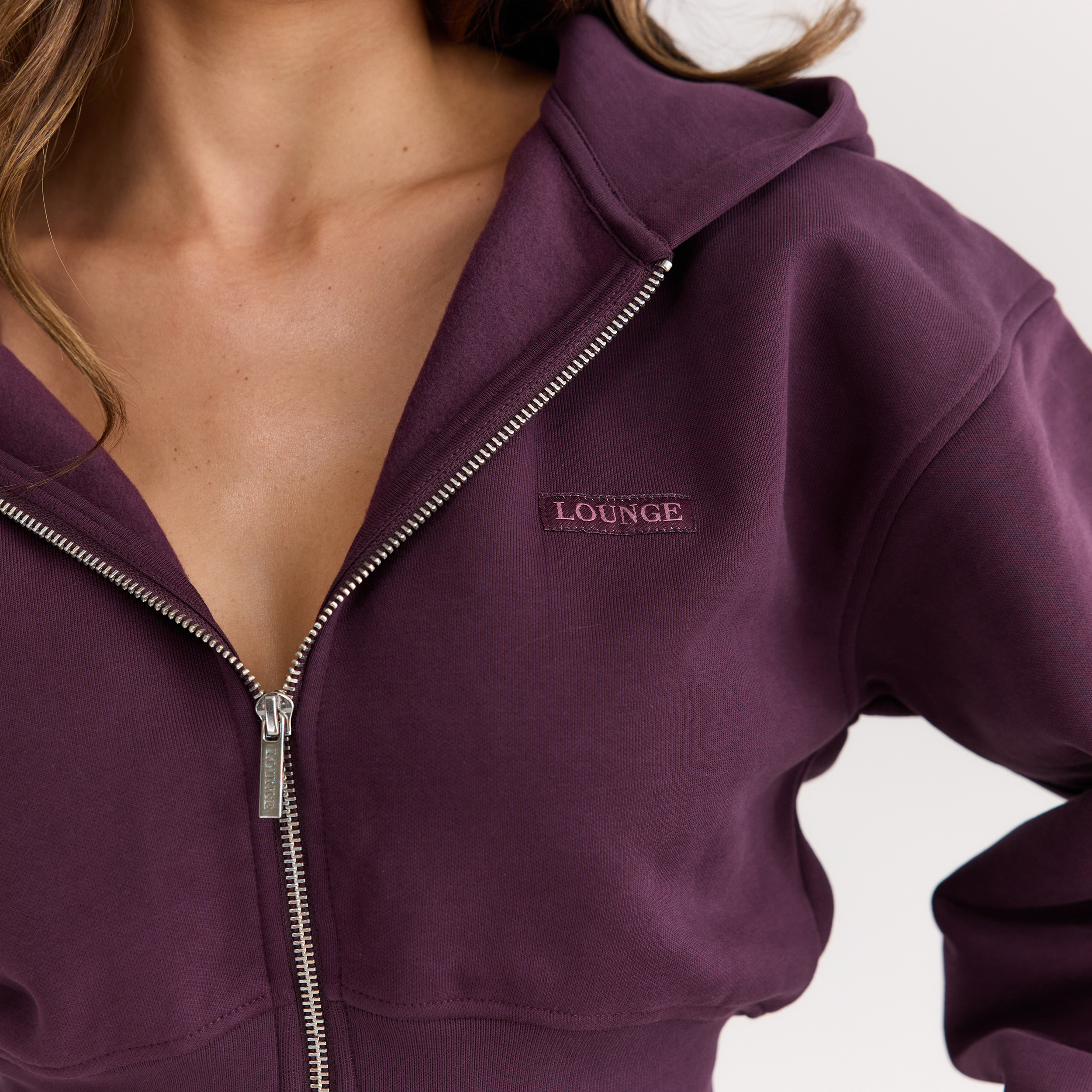 Taillierte Zip-Up Hoodie | Taillierte Zip-Up Hoodie - Kirschlack