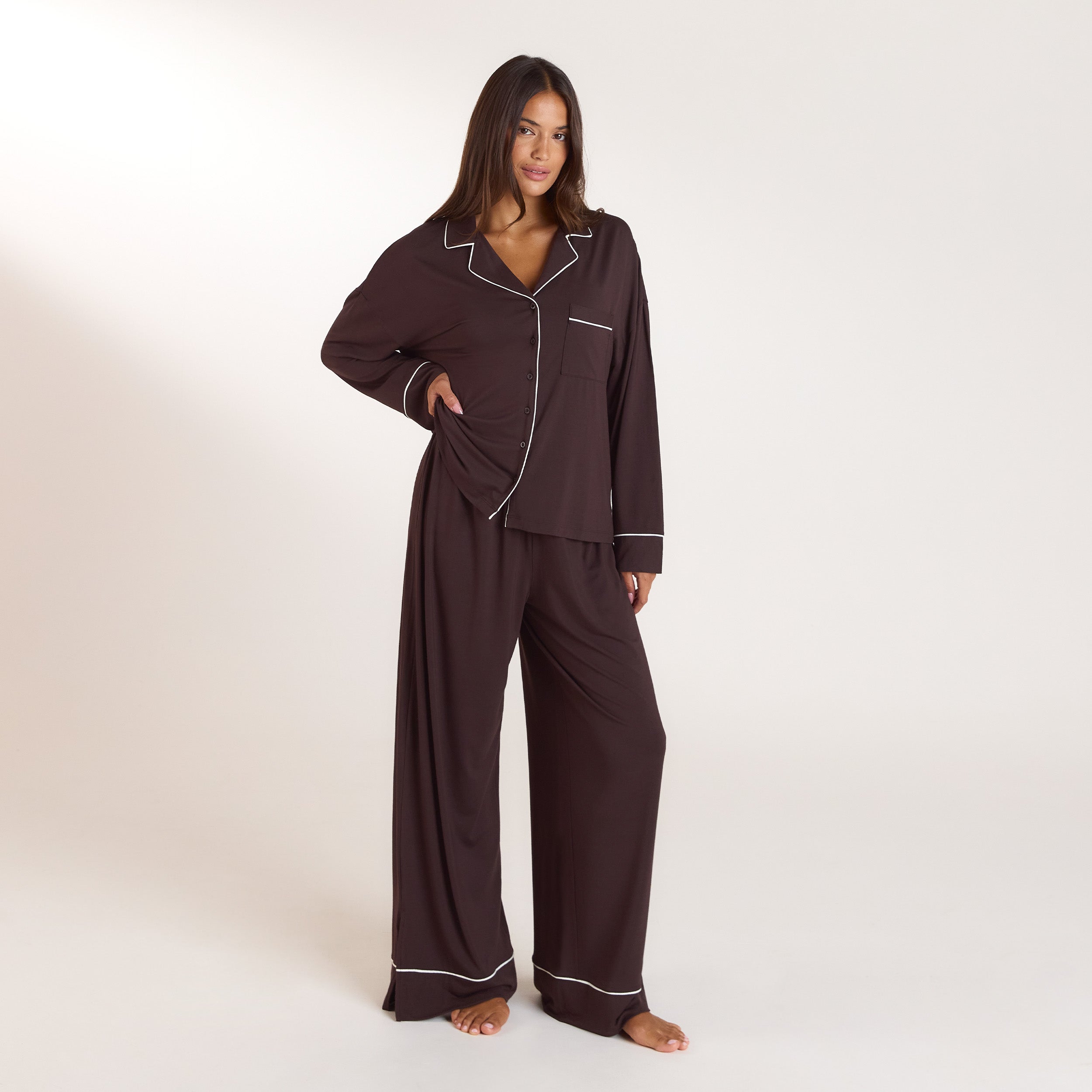 Modal Pyjama Hose | Modal Pyjama Hose - Dunkle Schokolade