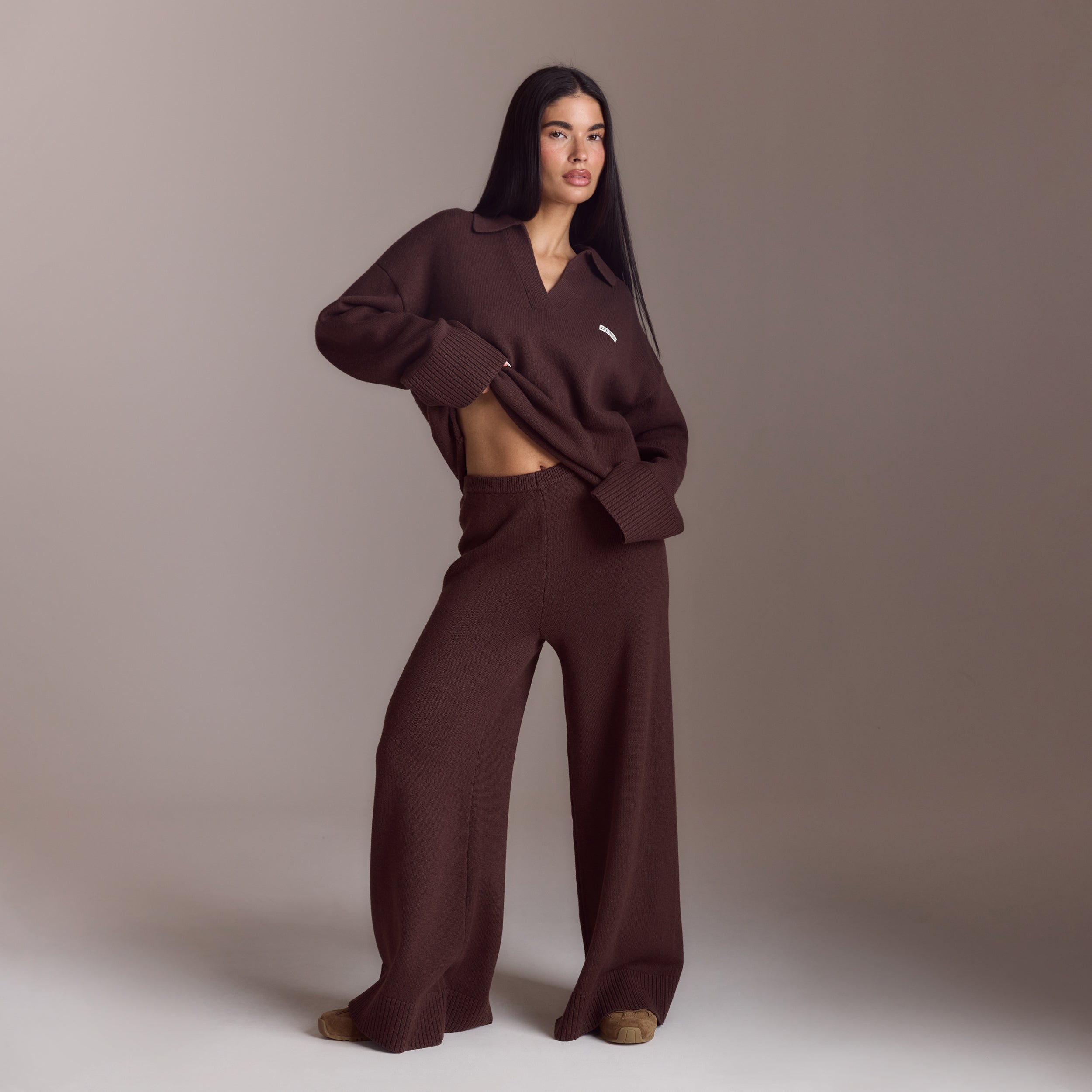 Knopfleister Pullover | Knopfleister Pullover - Schokolade