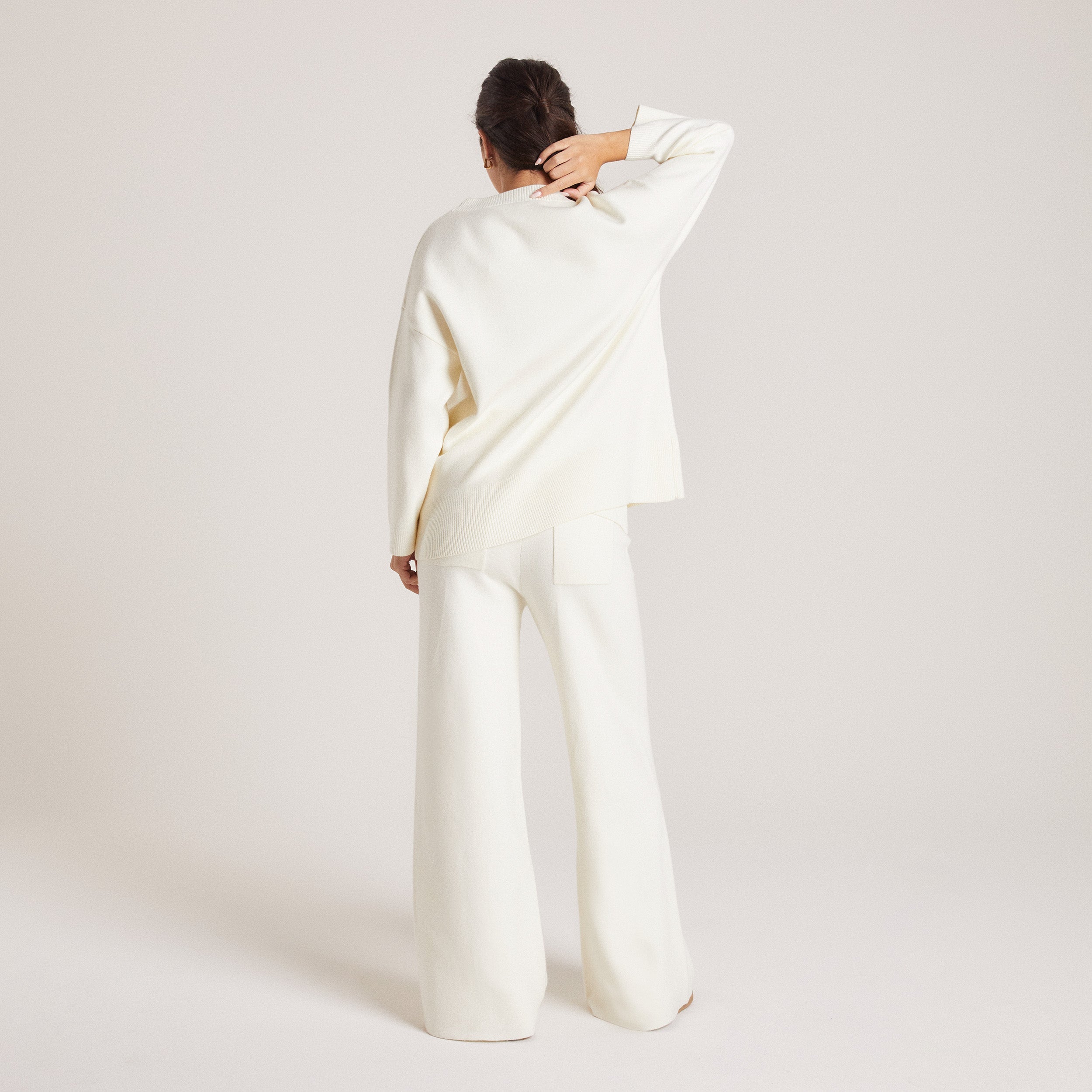 Gestrickte Hose | Gestrickte Hose - Crèmefarbe