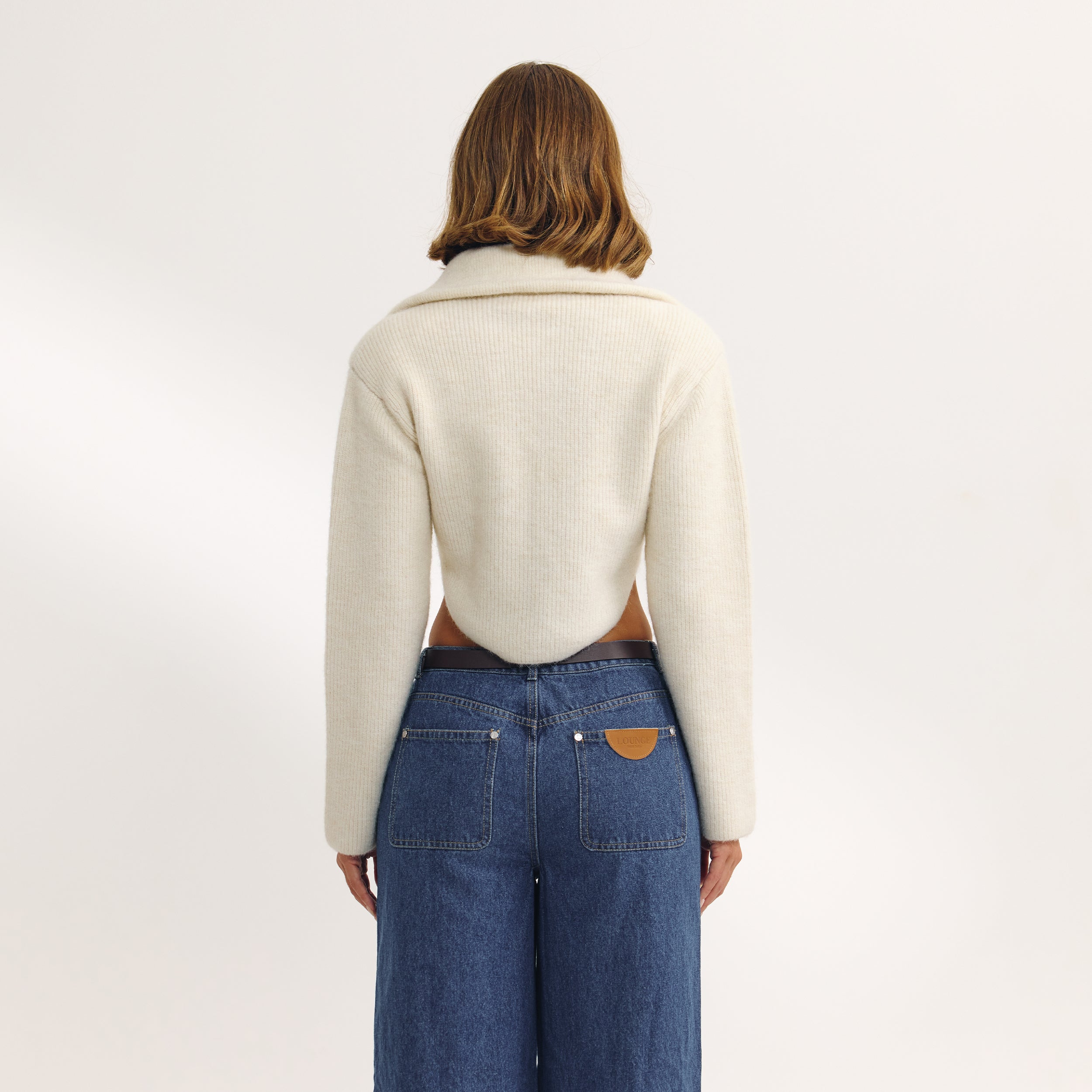 Strukturierte Strickjacke | Strukturierte Strickjacke - Crèmefarben