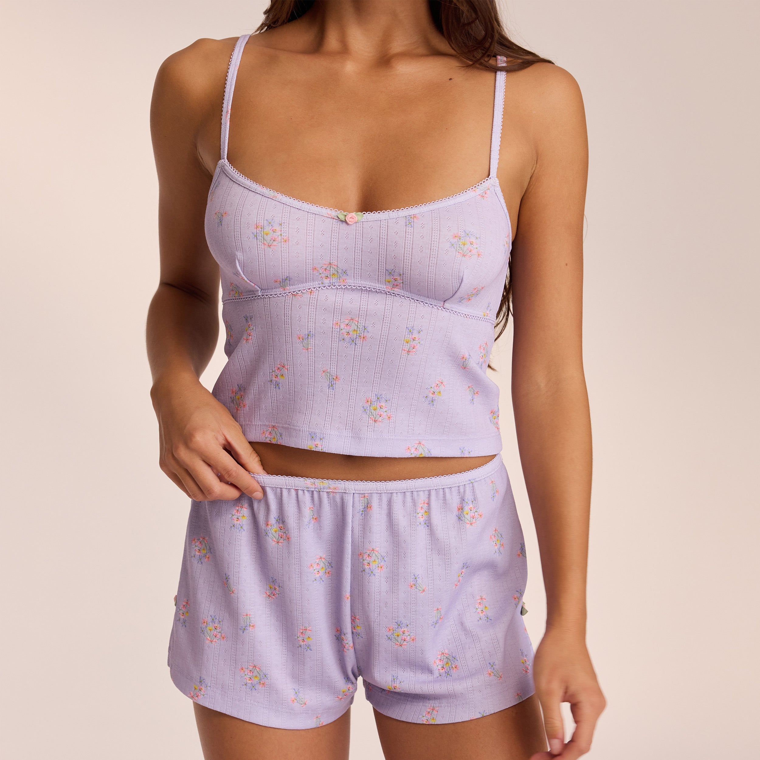 Pointelle Cami Pyjamatop  | Ava, S