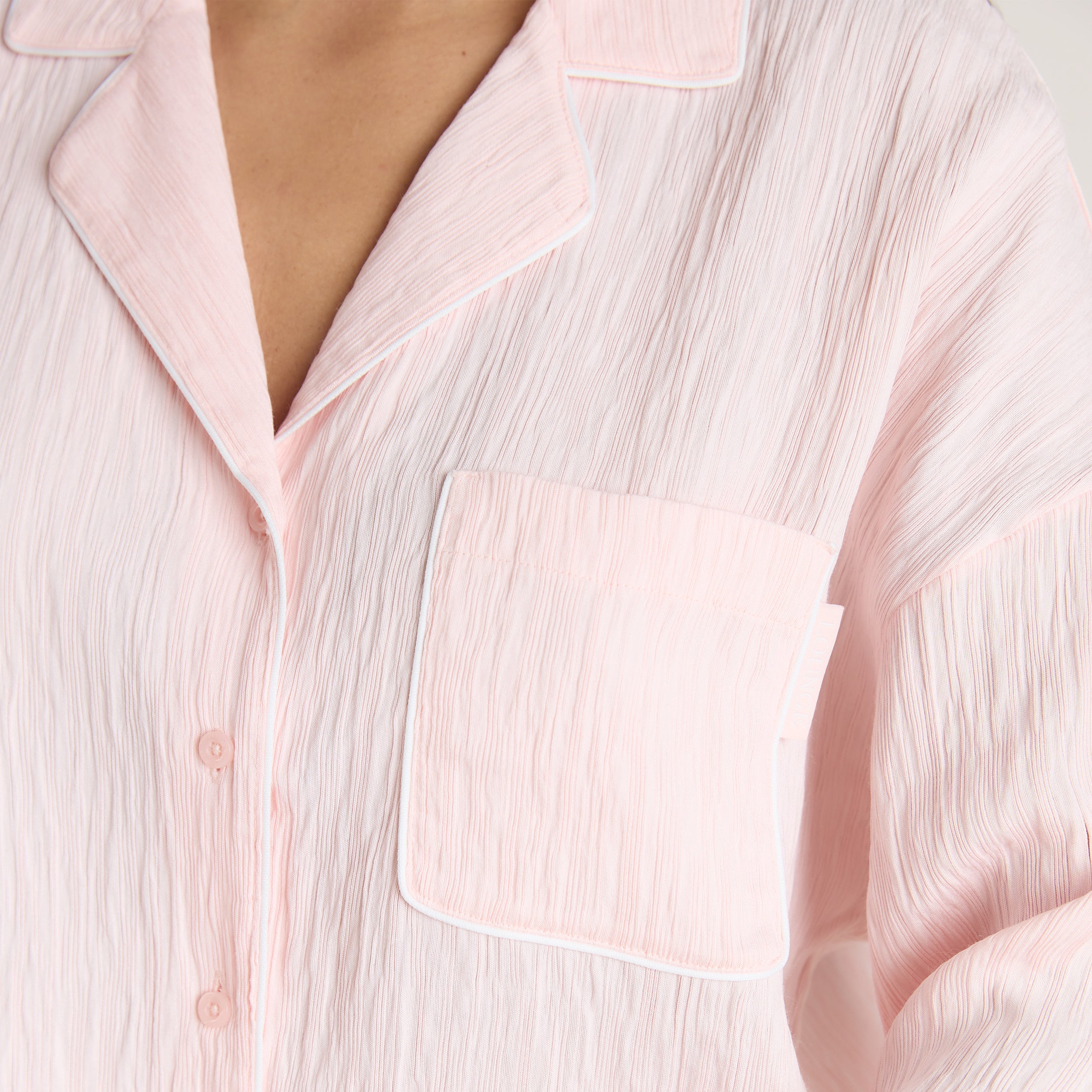Crinkle Pyjamahemd | Crinkle Pyjamahemd - Rosa