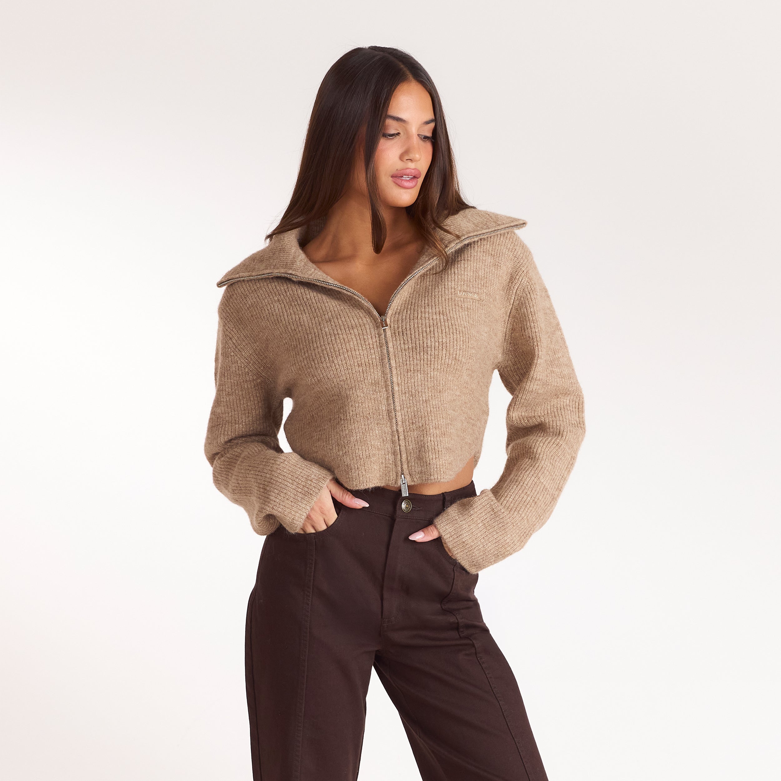 Strukturierte Strickjacke | Strukturierte Strickjacke - Keks
