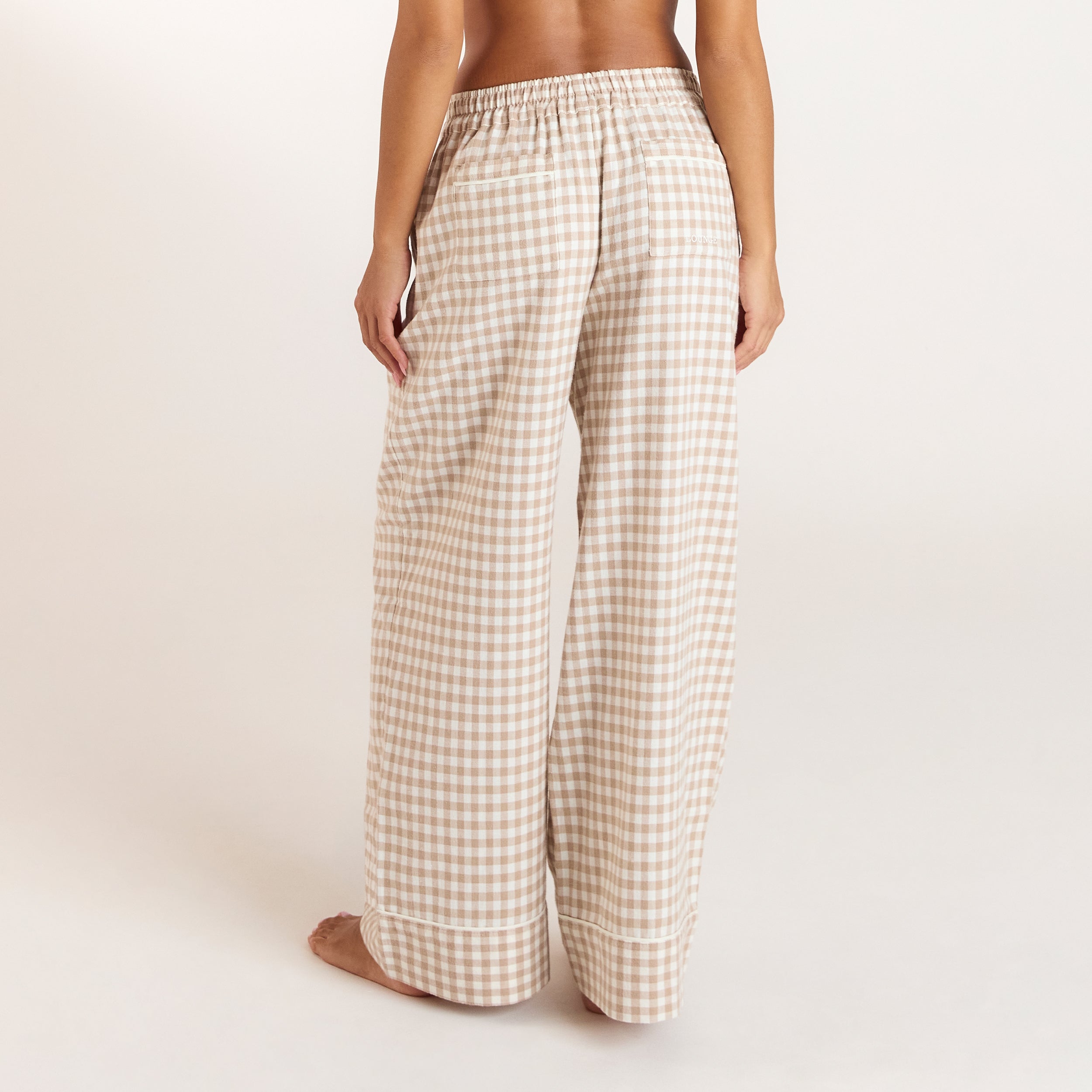Gingham Pyjama Hose | Gingham Pyjama Hose - Beige