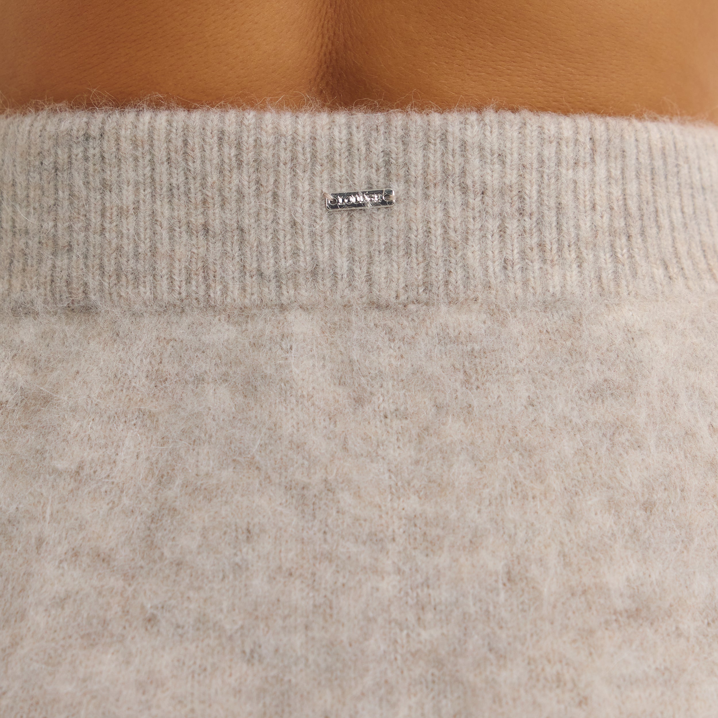 Gestrickter Mini-Rock | Gestrickter Mini-Rock - Hellbraun